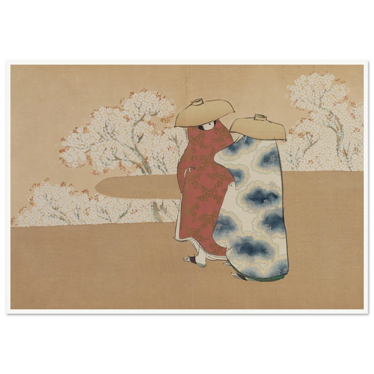 The Third Month (Yayoi) (1909-1910) Art Print | Kamisaka Sekka - Framed Poster - 30x40 cm / 12x16″ - Black frame