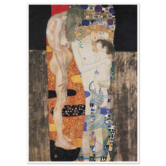 The Three Ages of the Woman (1905) Art Print | Gustav Klimt - Framed Poster - 30x40 cm / 12x16″ - Black frame