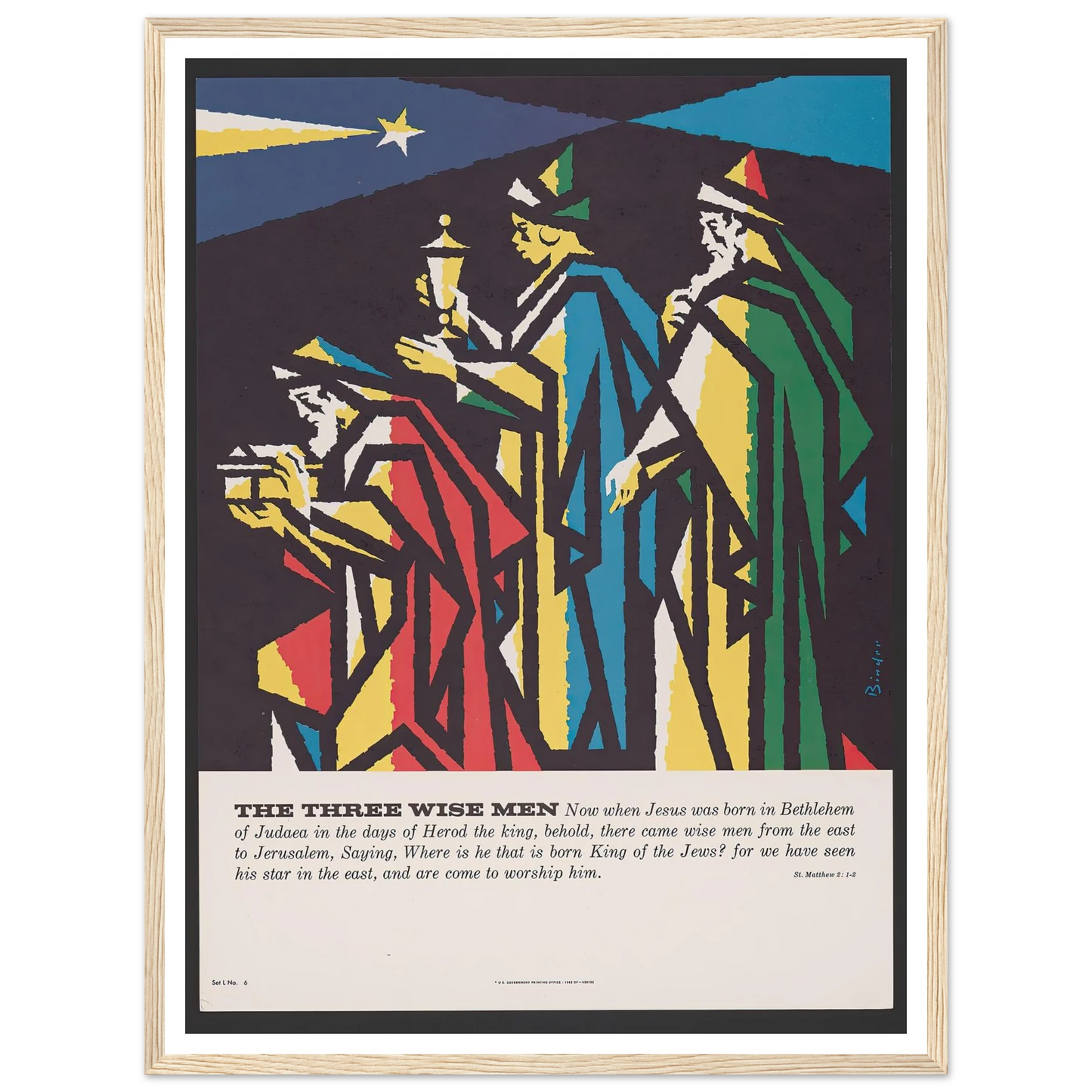 The three wise men (1962) Art Print | Joseph Binder - Framed Poster - 30x40 cm / 12x16″ - Black frame