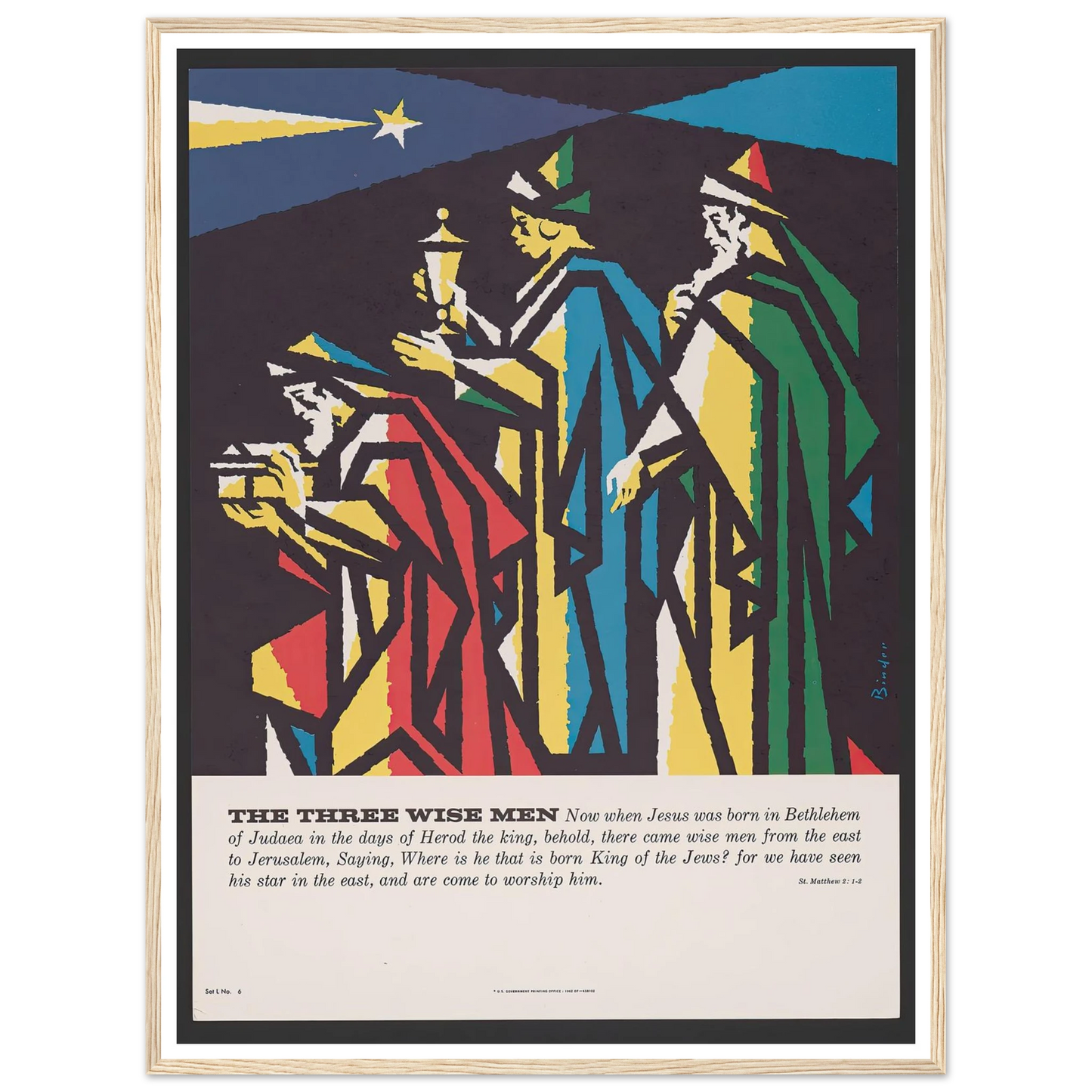 The three wise men (1962) Art Print | Joseph Binder - Framed Poster - 30x40 cm / 12x16″ - Black frame