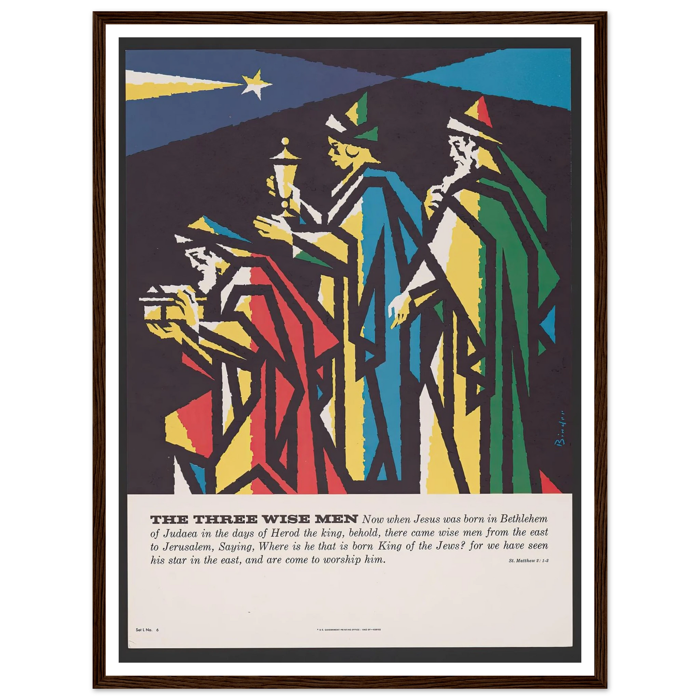 The three wise men (1962) Art Print | Joseph Binder - Framed Poster - 30x40 cm / 12x16″ - Black frame
