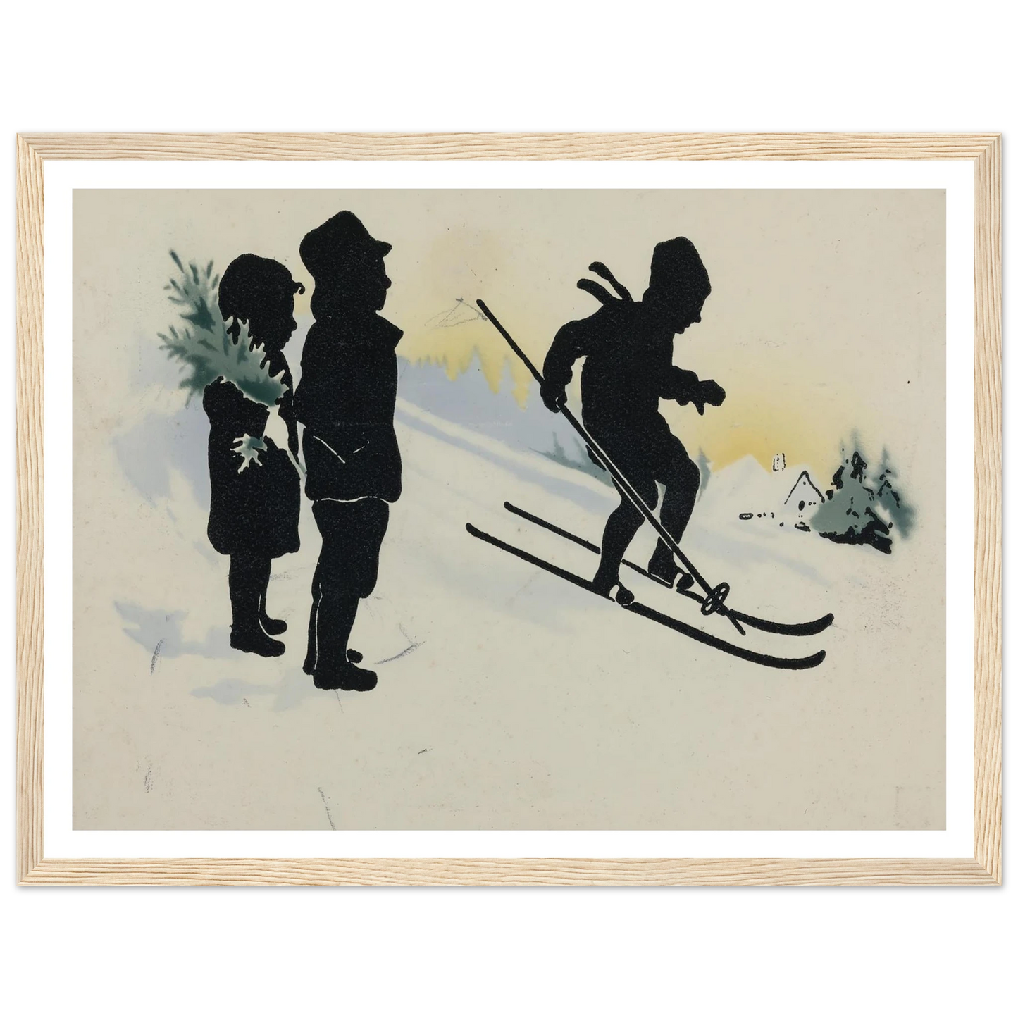 The Thrill of Snowy Slopes - Framed Poster - 30x40 cm / 12x16″ - Black frame