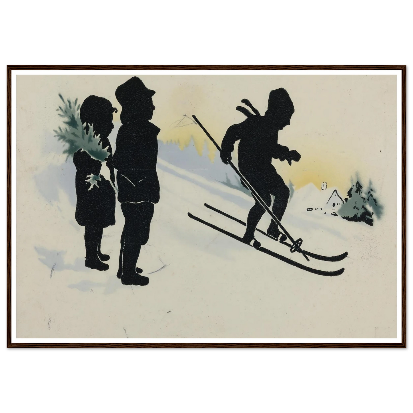 The Thrill of Snowy Slopes - Framed Poster - 30x40 cm / 12x16″ - Black frame