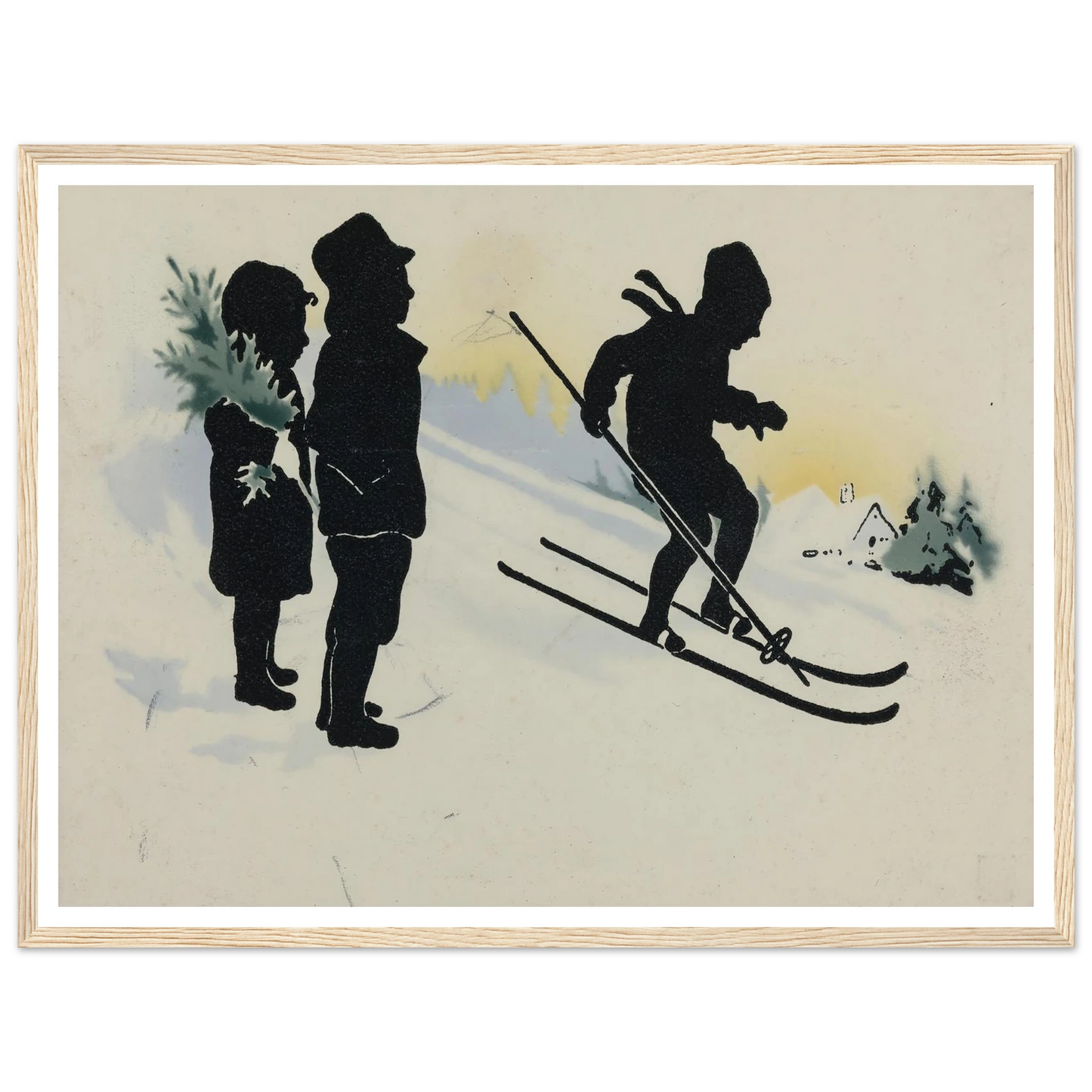 The Thrill of Snowy Slopes - Framed Poster - 30x40 cm / 12x16″ - Black frame