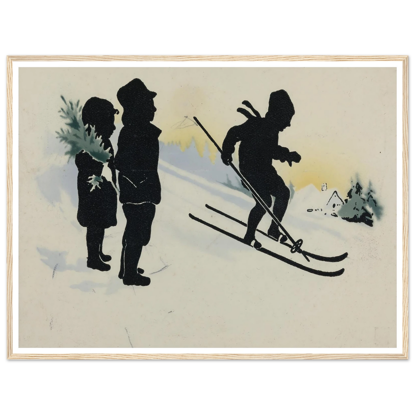 The Thrill of Snowy Slopes - Framed Poster - 30x40 cm / 12x16″ - Black frame