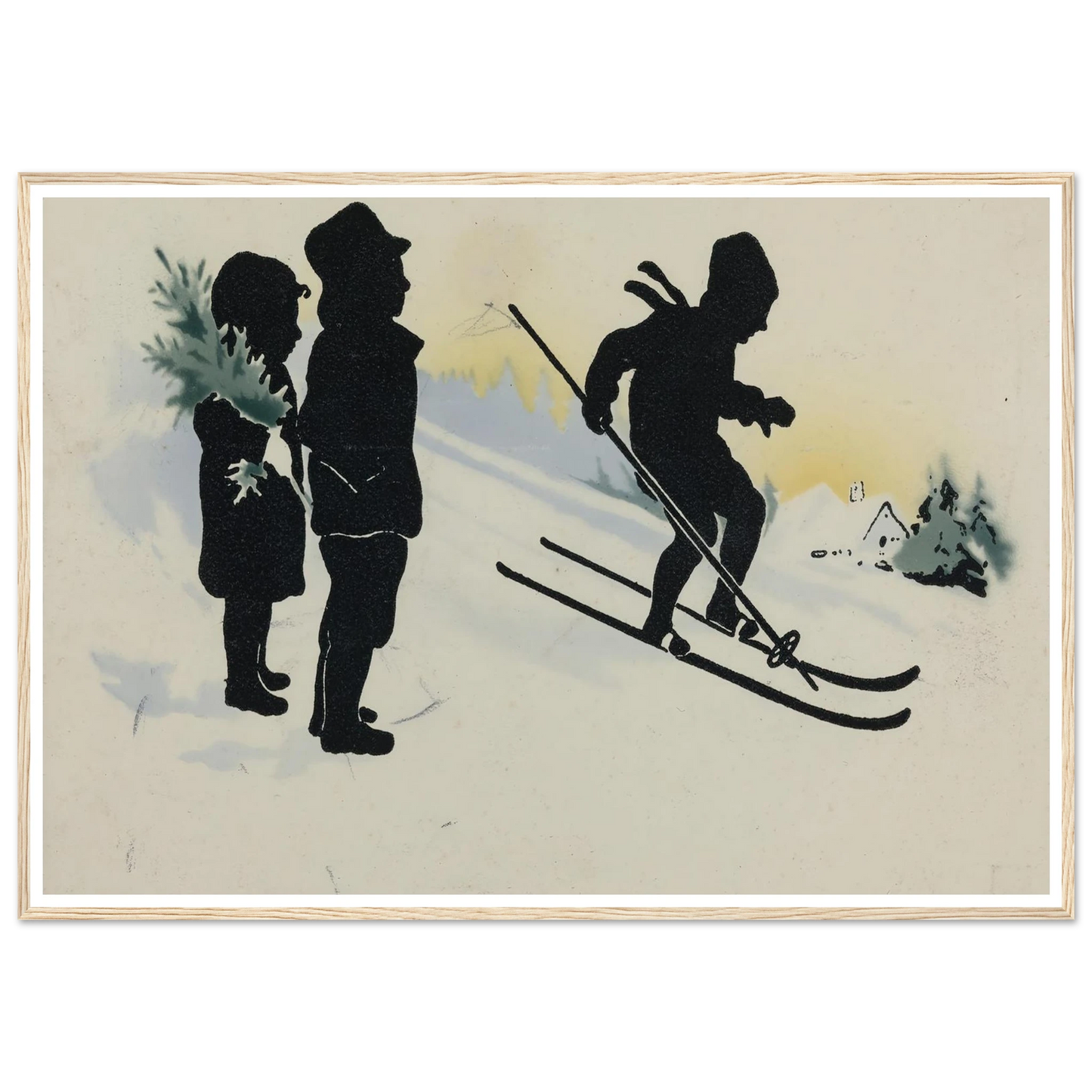 The Thrill of Snowy Slopes - Framed Poster - 30x40 cm / 12x16″ - Black frame