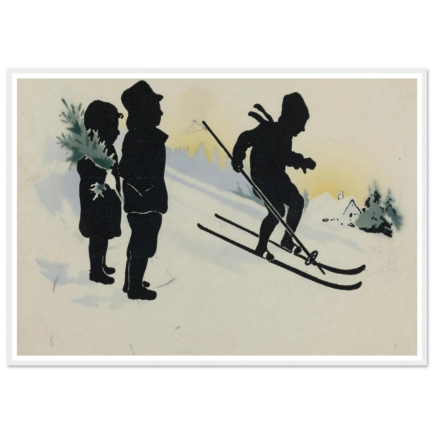 The Thrill of Snowy Slopes - Framed Poster - 30x40 cm / 12x16″ - Black frame