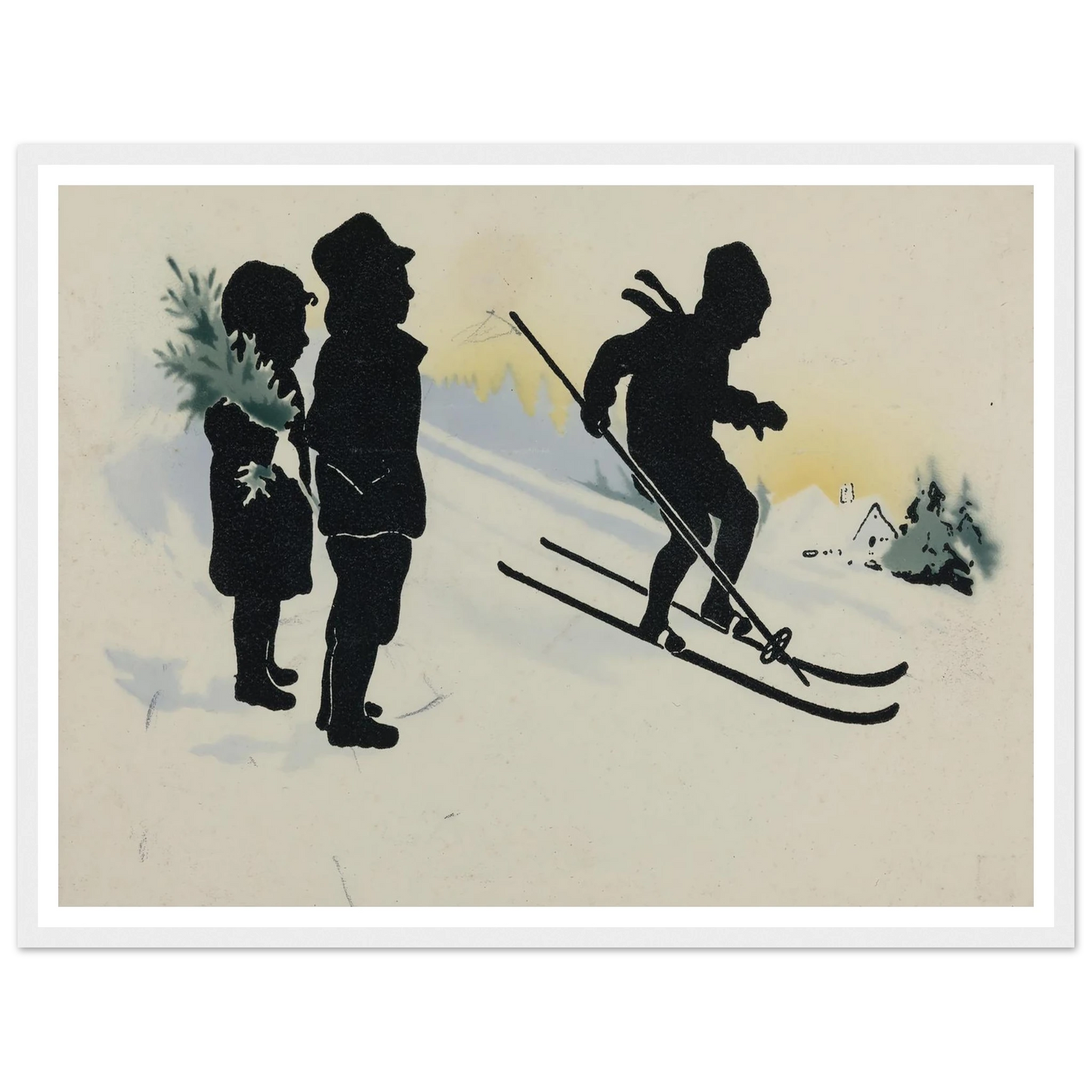 The Thrill of Snowy Slopes - Framed Poster - 30x40 cm / 12x16″ - Black frame