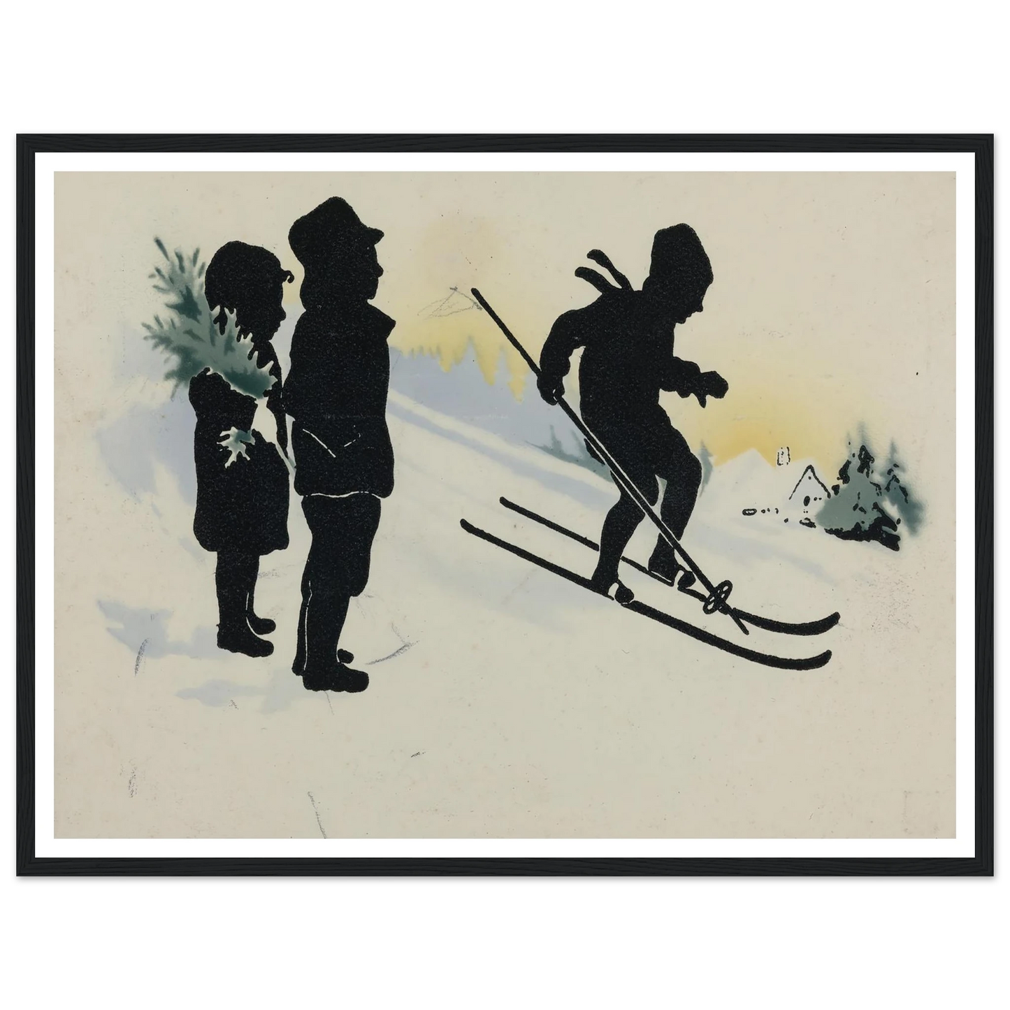 The Thrill of Snowy Slopes - Framed Poster - 30x40 cm / 12x16″ - Black frame