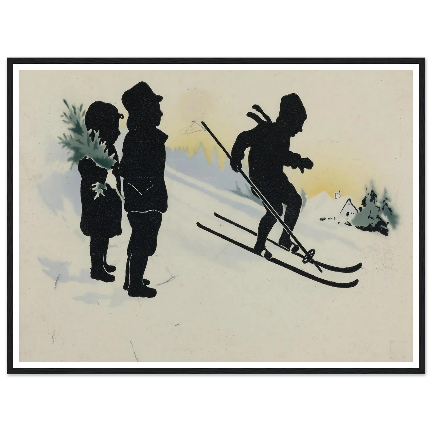 The Thrill of Snowy Slopes - Framed Poster - 30x40 cm / 12x16″ - Black frame