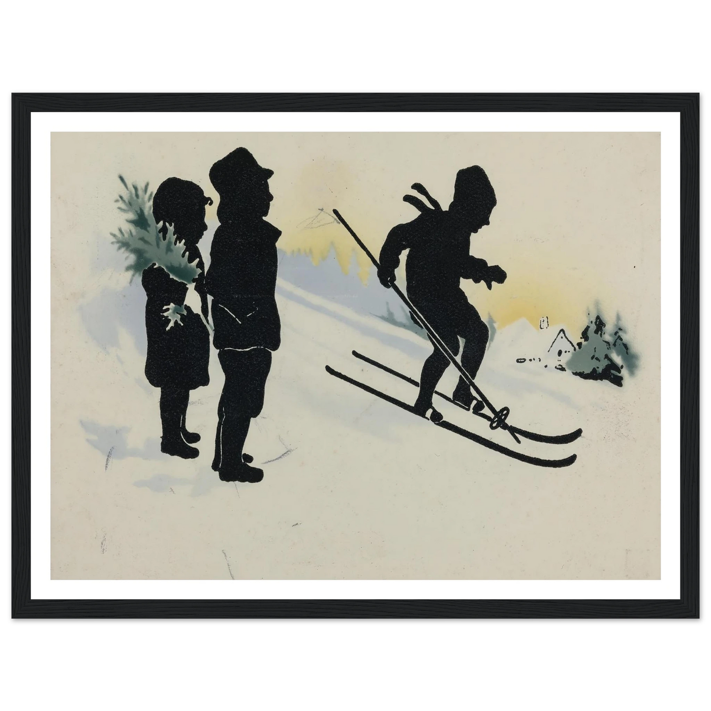 The Thrill of Snowy Slopes - Framed Poster - 30x40 cm / 12x16″ - Black frame