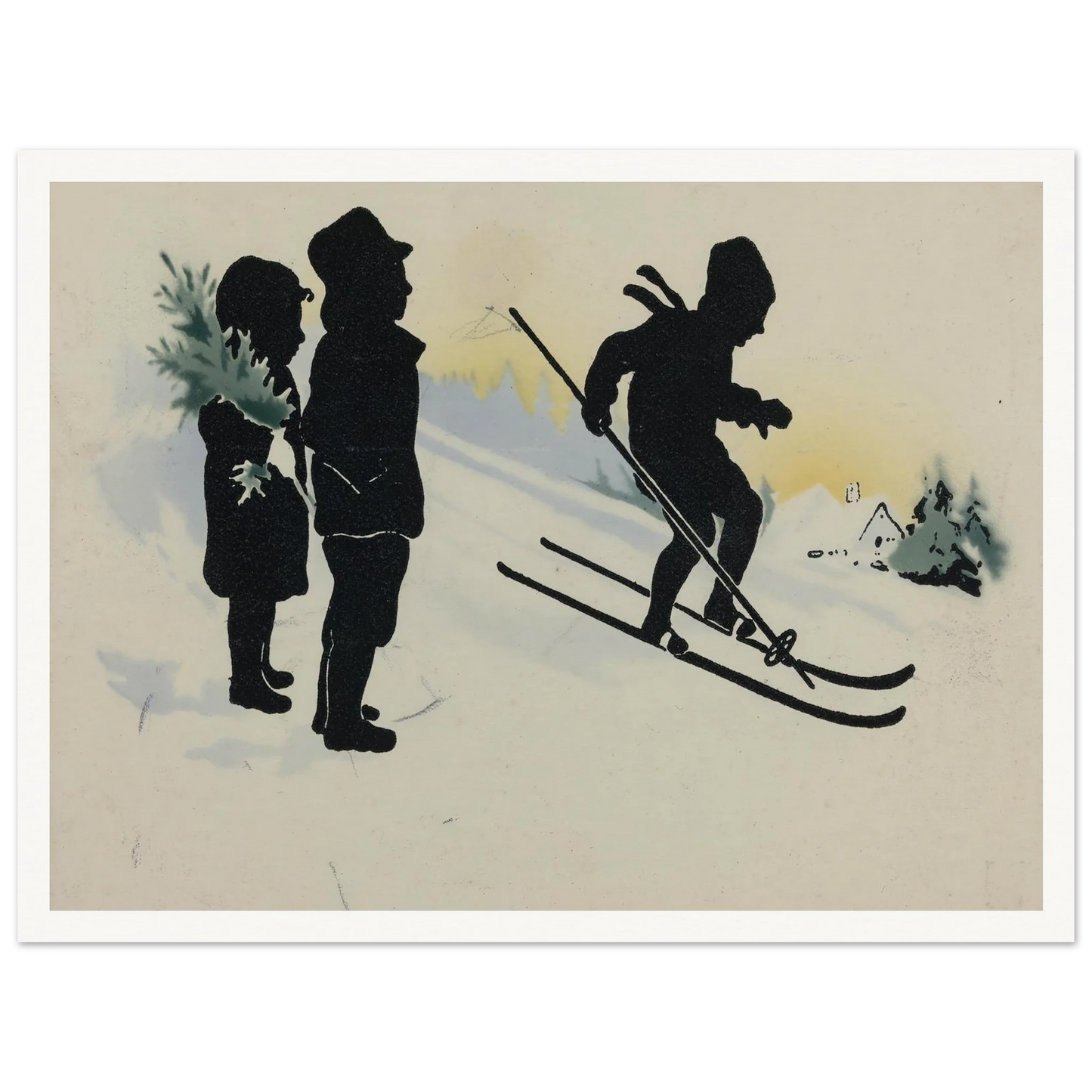 The Thrill of Snowy Slopes - Framed Poster - 30x40 cm / 12x16″ - Black frame