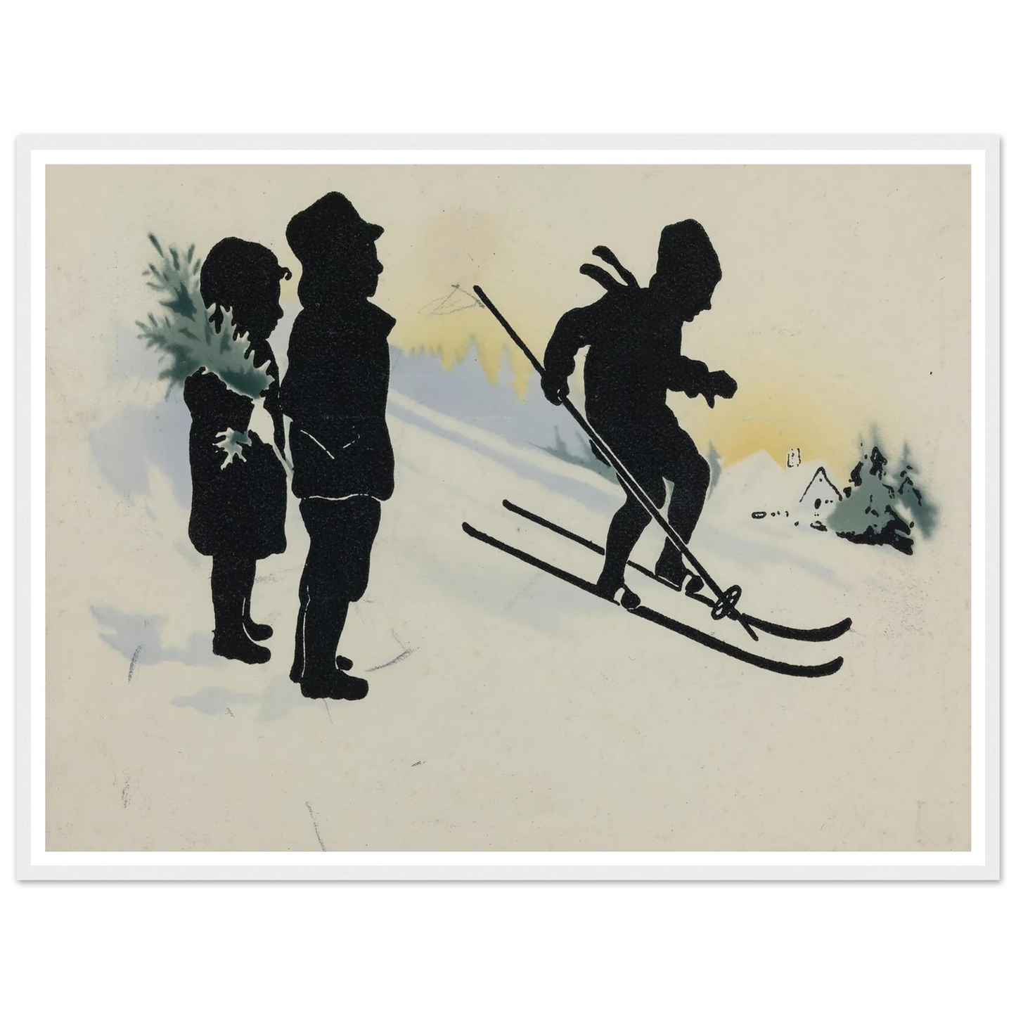 The Thrill of Snowy Slopes - Framed Poster - 30x40 cm / 12x16″ - Black frame