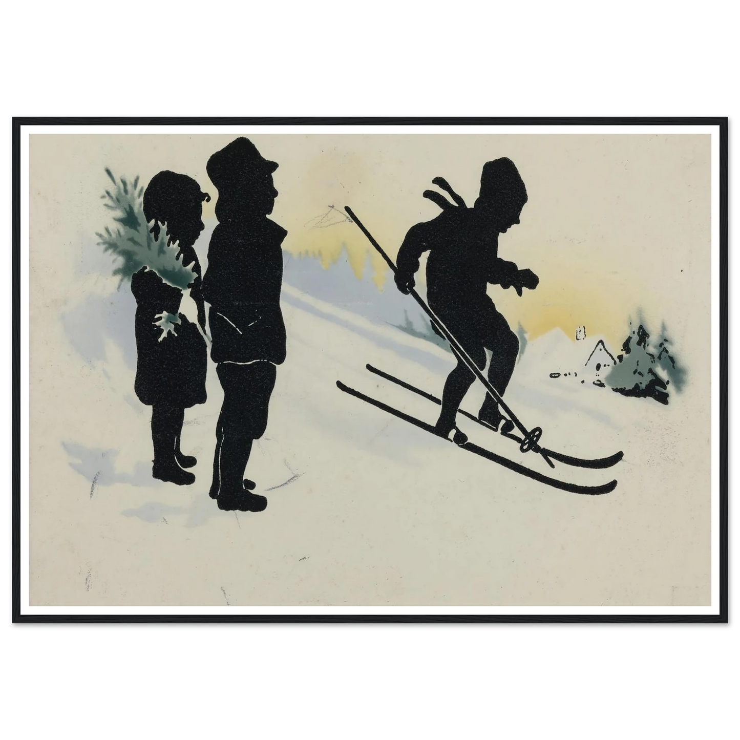 The Thrill of Snowy Slopes - Framed Poster - 30x40 cm / 12x16″ - Black frame