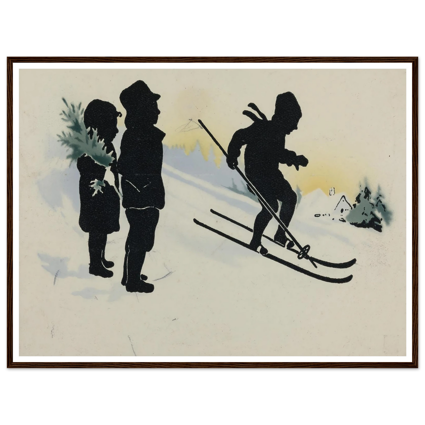 The Thrill of Snowy Slopes - Framed Poster - 30x40 cm / 12x16″ - Black frame