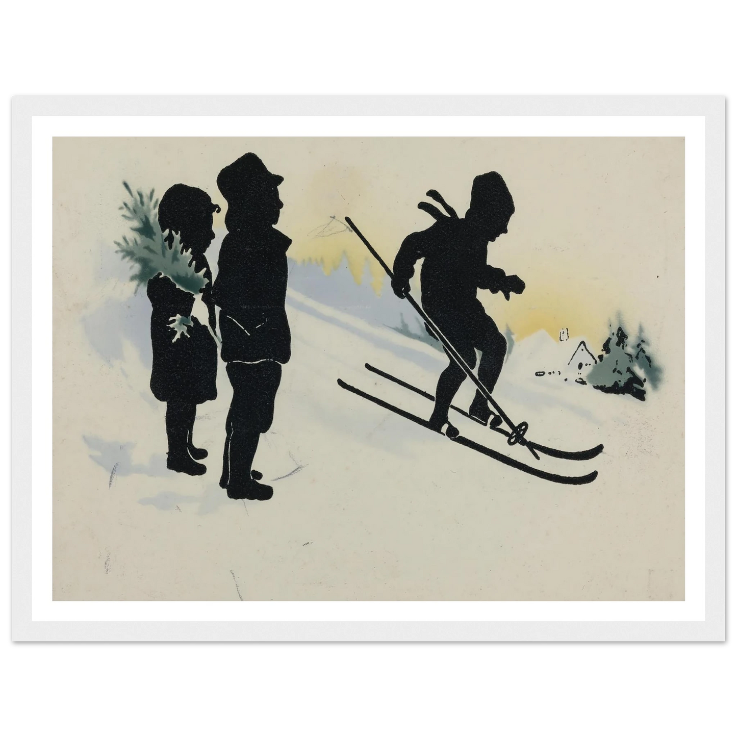 The Thrill of Snowy Slopes - Framed Poster - 30x40 cm / 12x16″ - Black frame