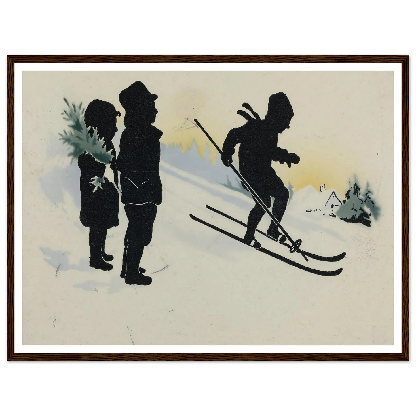 The Thrill of Snowy Slopes - Framed Poster - 30x40 cm / 12x16″ - Black frame
