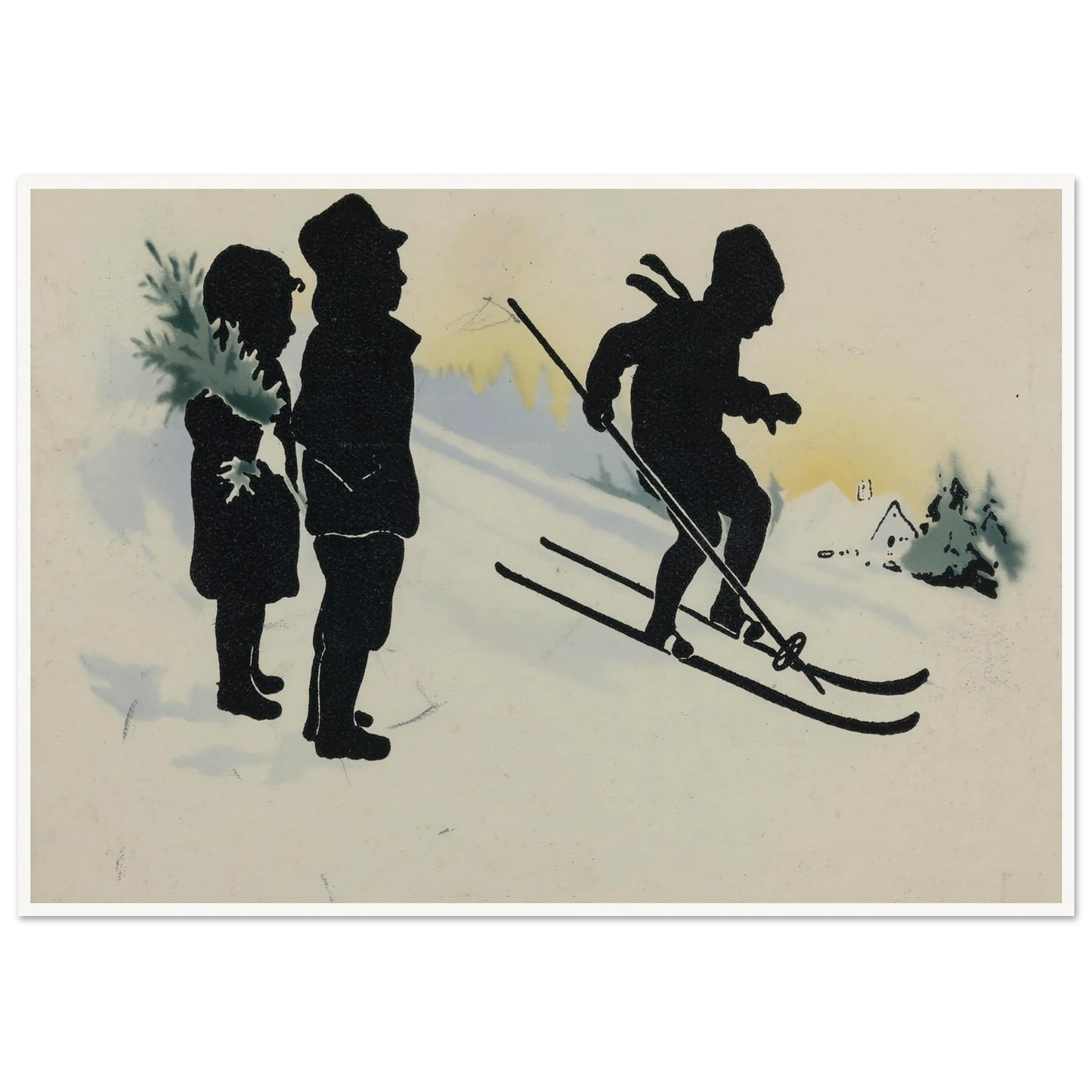 The Thrill of Snowy Slopes - Framed Poster - 30x40 cm / 12x16″ - Black frame