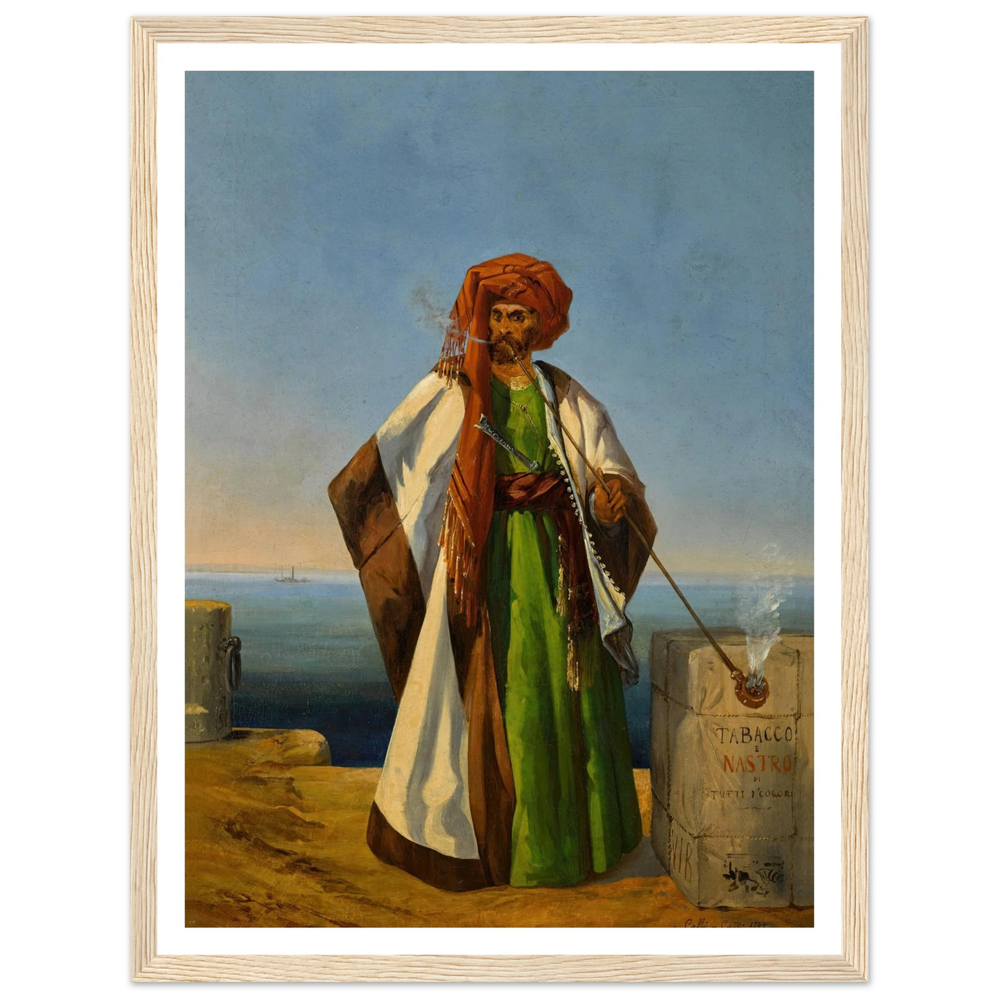 The Tobacco Merchant (1844) Art Print | Ippolito Caffi - Framed Poster - 30x40 cm / 12x16″ - Black frame