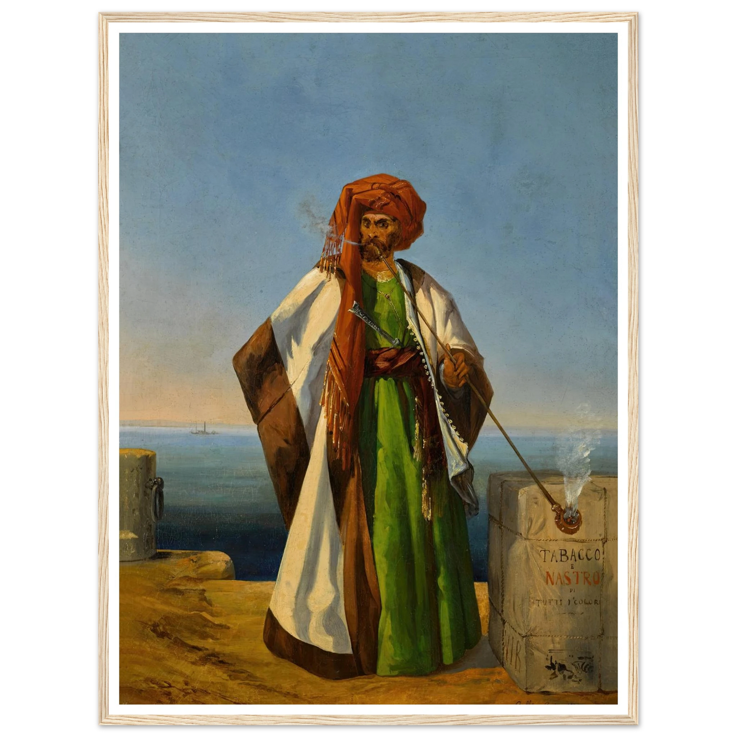 The Tobacco Merchant (1844) Art Print | Ippolito Caffi - Framed Poster - 30x40 cm / 12x16″ - Black frame