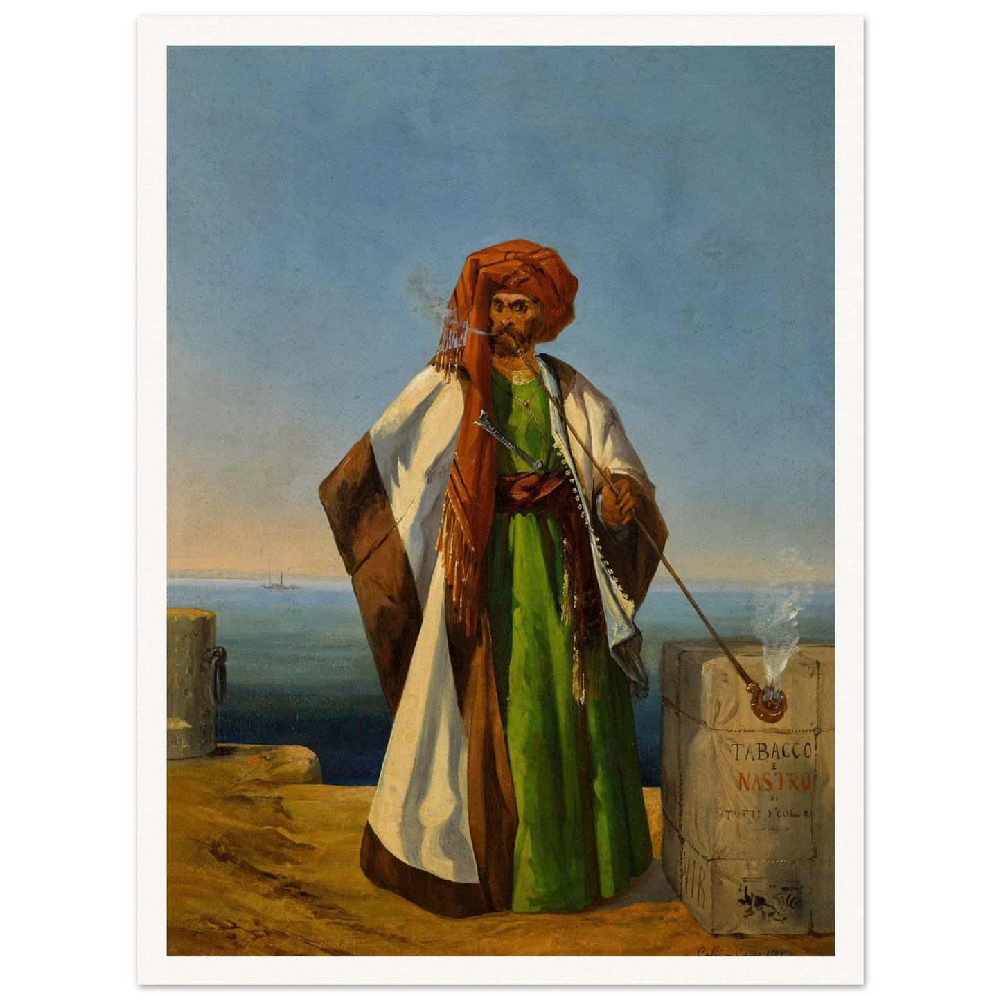 The Tobacco Merchant (1844) Art Print | Ippolito Caffi - Framed Poster - 30x40 cm / 12x16″ - Black frame