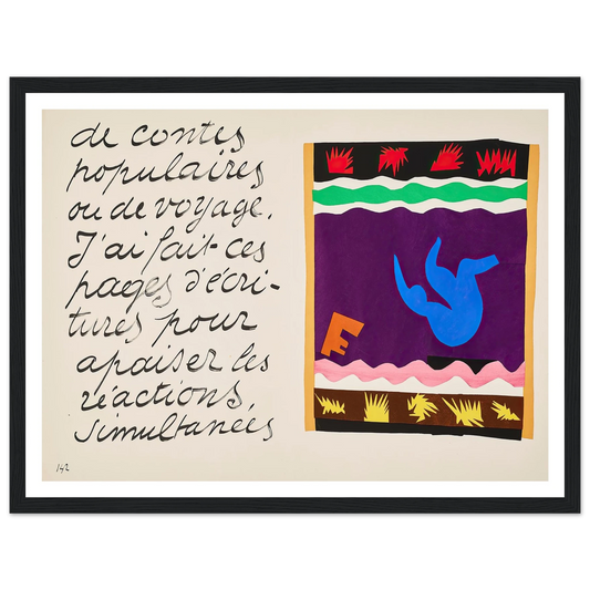 The toboggan (1947) Art Print | Henri Matisse - Framed Poster - 30x40 cm / 12x16″ - Black frame