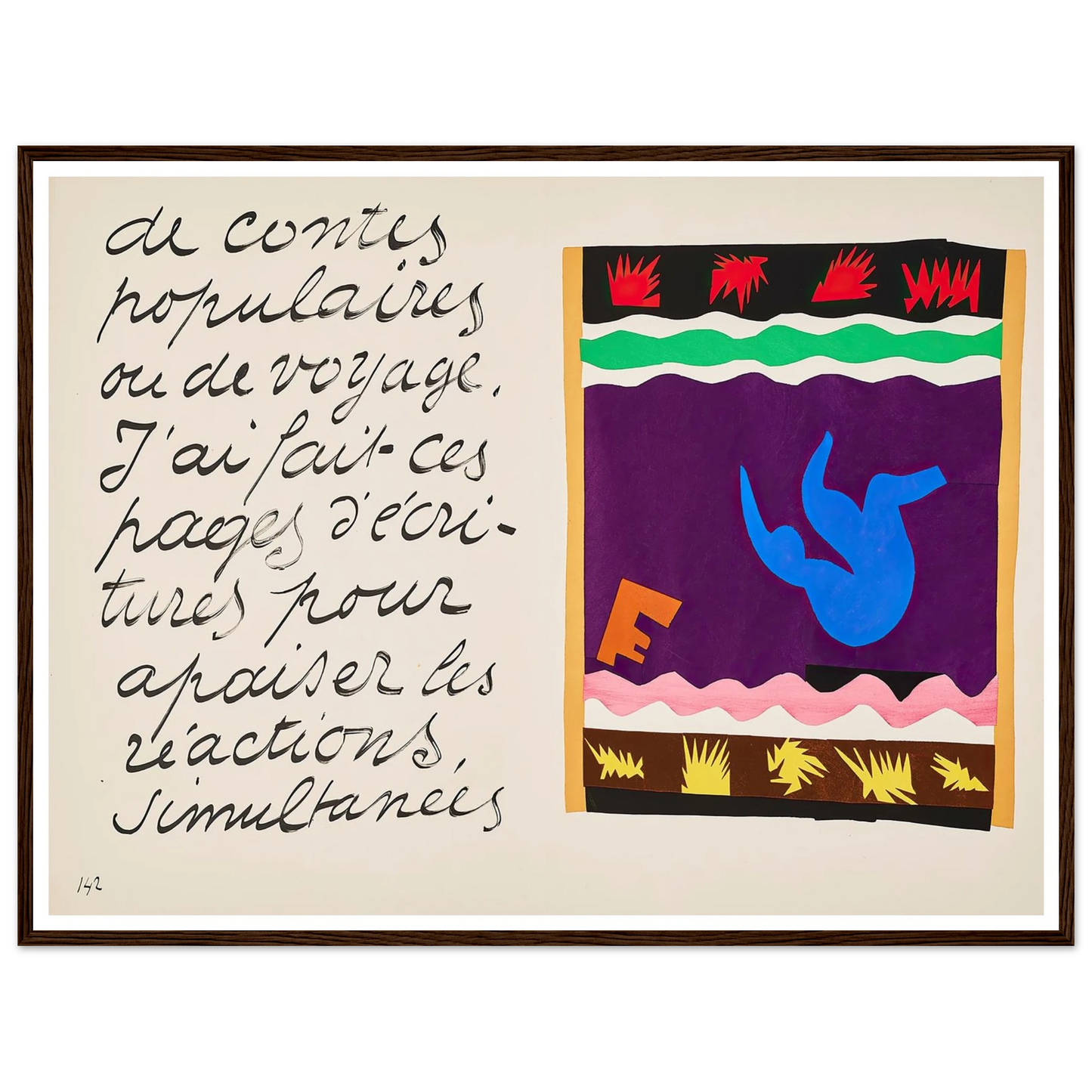 The toboggan (1947) Art Print | Henri Matisse - Framed Poster - 30x40 cm / 12x16″ - Black frame