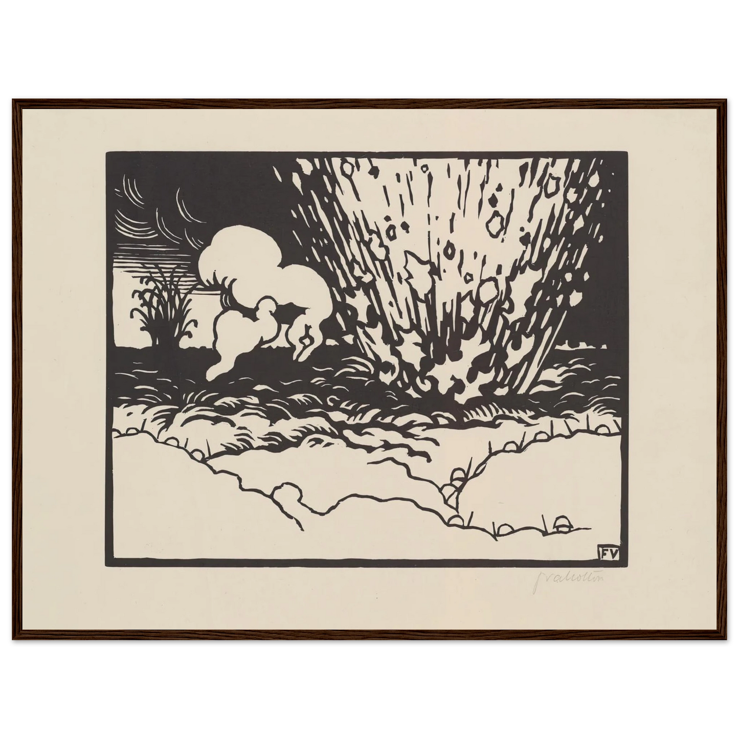 The Trench (La Tranchée) (1916) Art Print | Felix Vallotton - Framed Poster - 30x40 cm / 12x16″ - Black frame