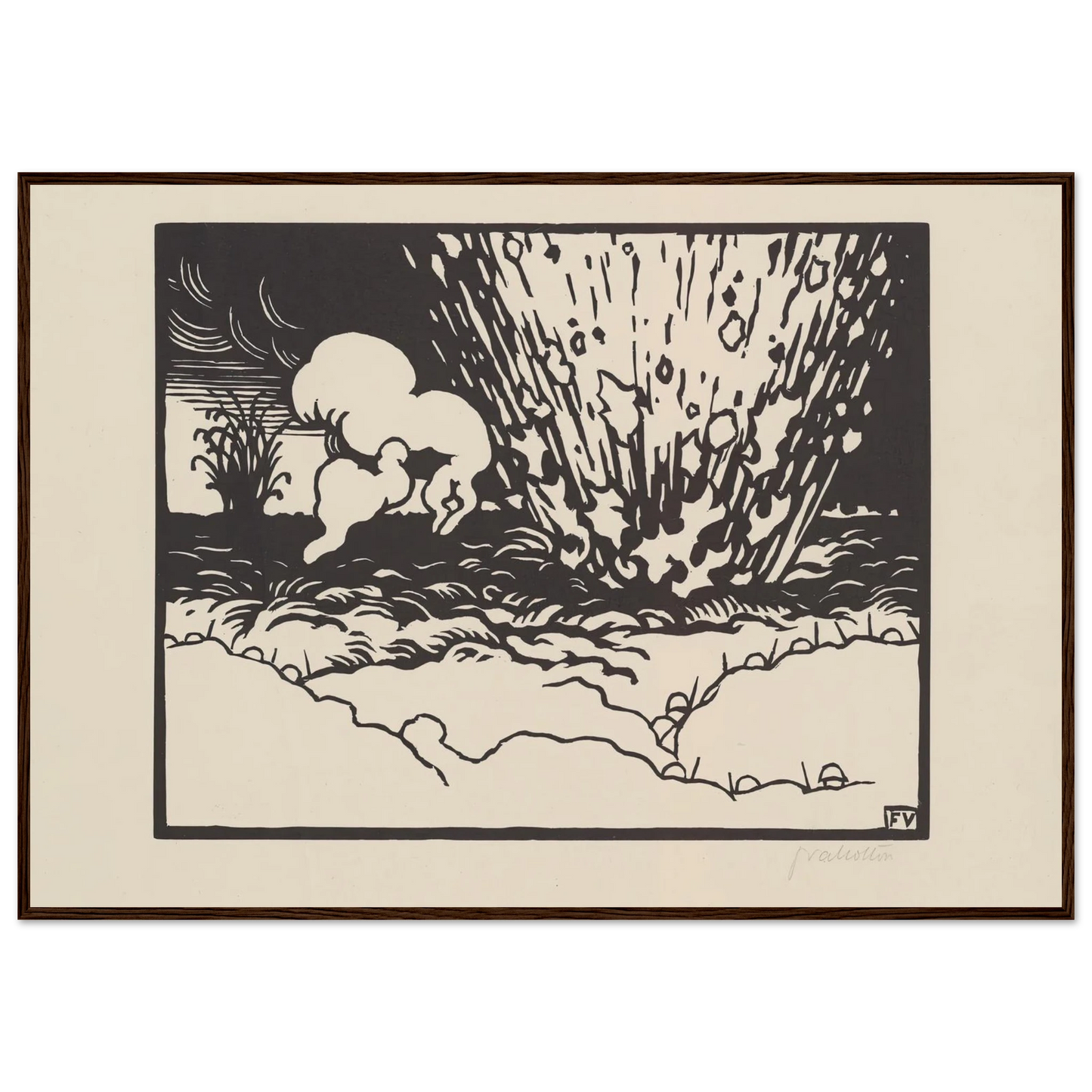 The Trench (La Tranchée) (1916) Art Print | Felix Vallotton - Framed Poster - 30x40 cm / 12x16″ - Black frame