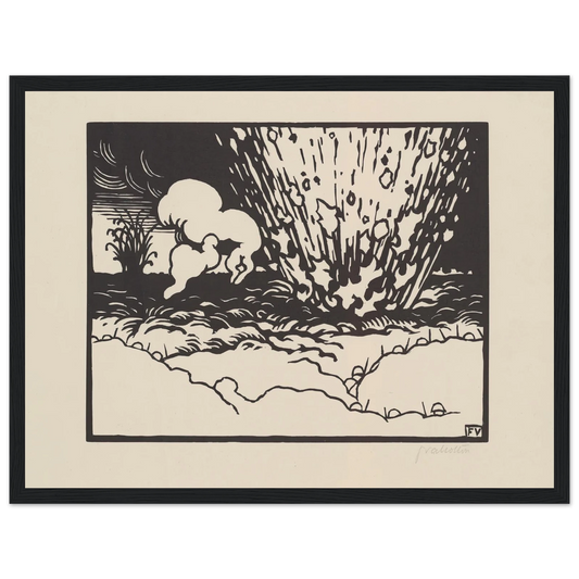 The Trench (La Tranchée) (1916) Art Print | Felix Vallotton - Framed Poster - 30x40 cm / 12x16″ - Black frame