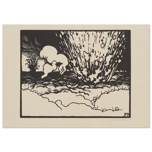 The Trench (La Tranchée) (1916) Art Print | Felix Vallotton - Framed Poster - 30x40 cm / 12x16″ - Black frame