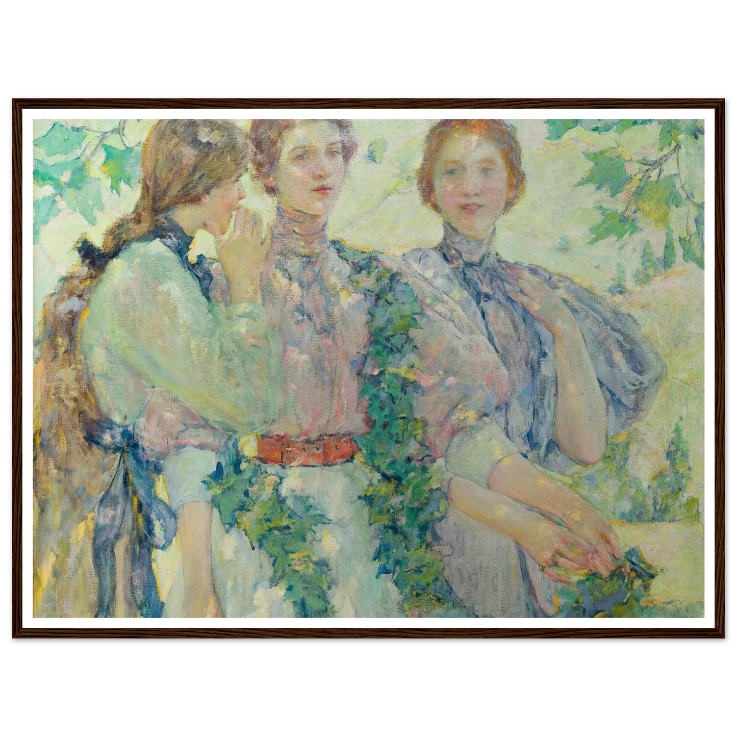 The Trio (1898) Art Print | Robert Reid - Framed Poster - 30x40 cm / 12x16″ - Black frame