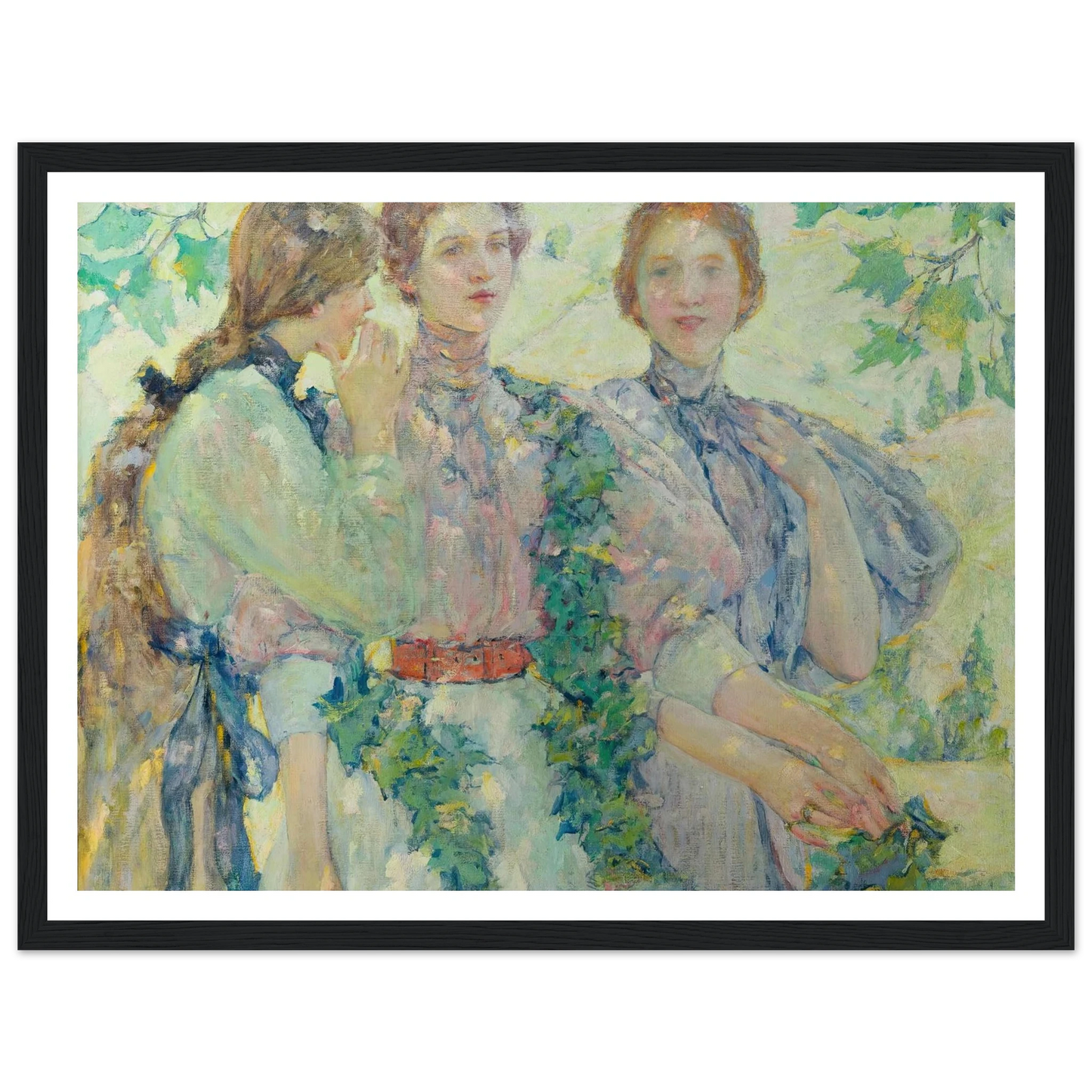 The Trio (1898) Art Print | Robert Reid - Framed Poster - 30x40 cm / 12x16″ - Black frame