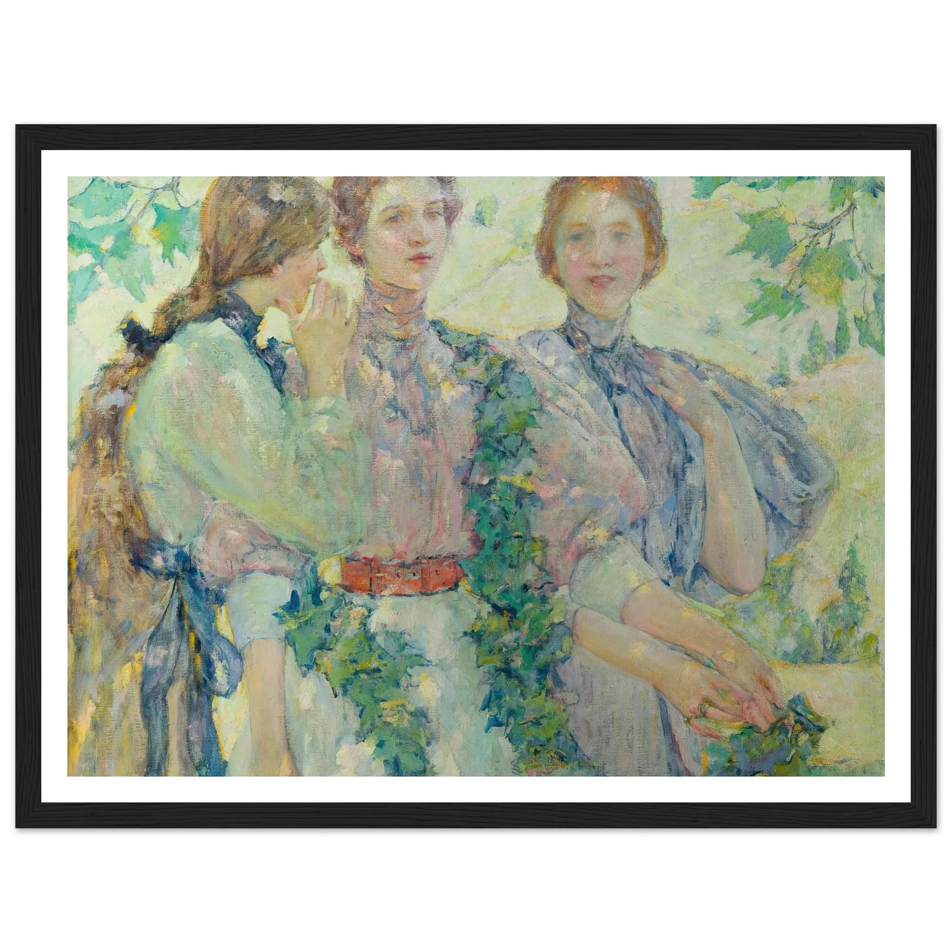 The Trio (1898) Art Print | Robert Reid - Framed Poster - 30x40 cm / 12x16″ - Black frame