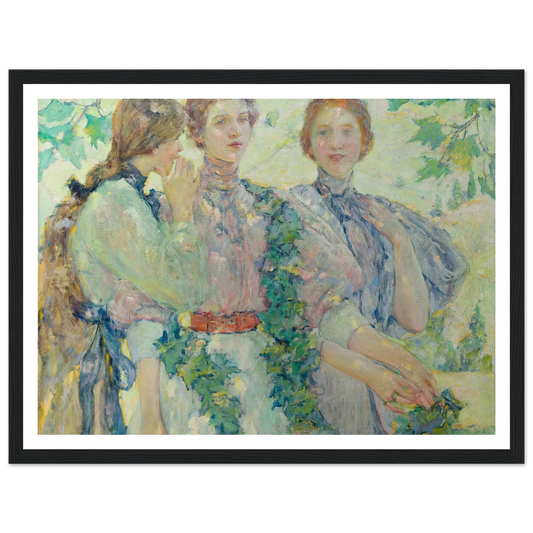 The Trio (1898) Art Print | Robert Reid - Framed Poster - 30x40 cm / 12x16″ - Black frame