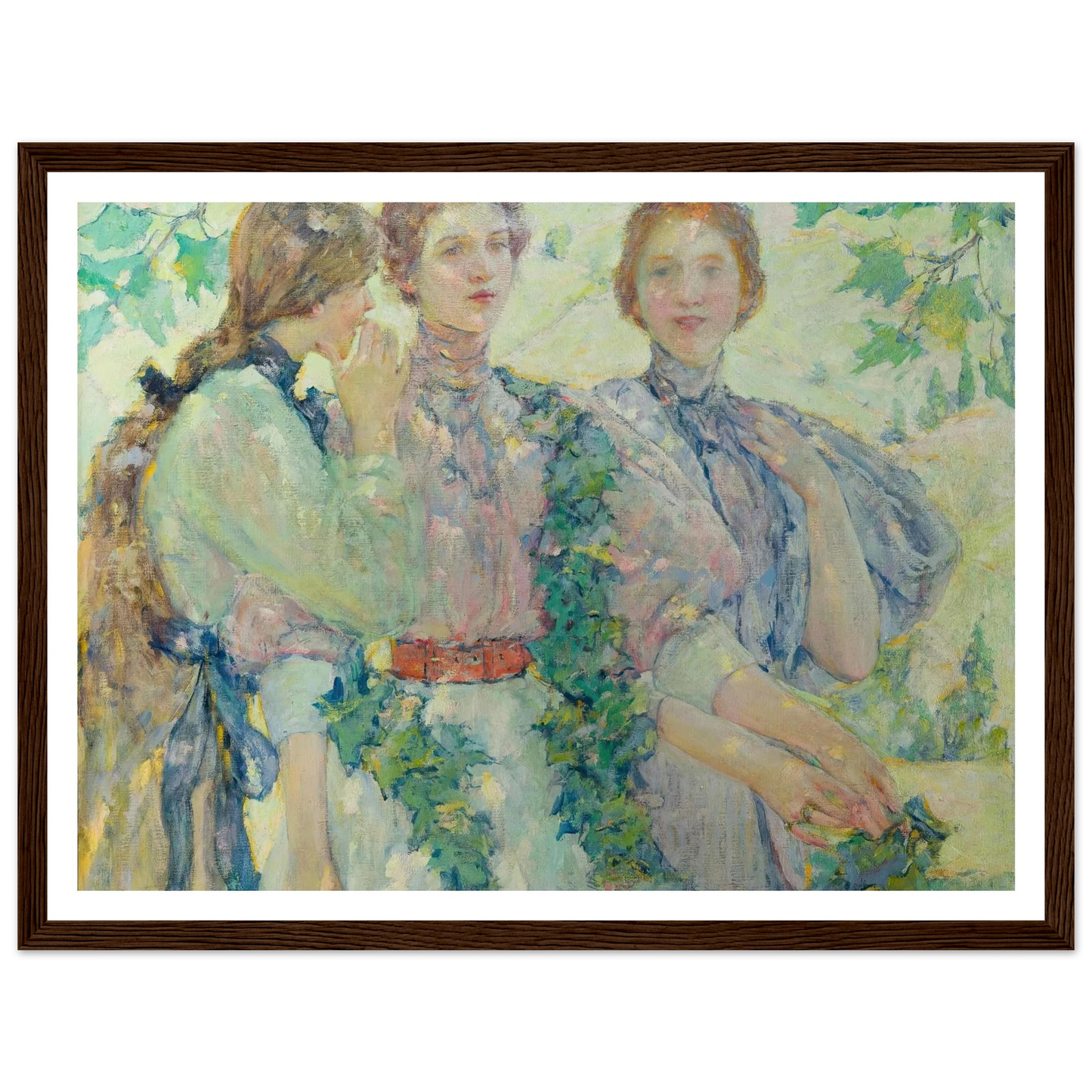 The Trio (1898) Art Print | Robert Reid - Framed Poster - 30x40 cm / 12x16″ - Black frame