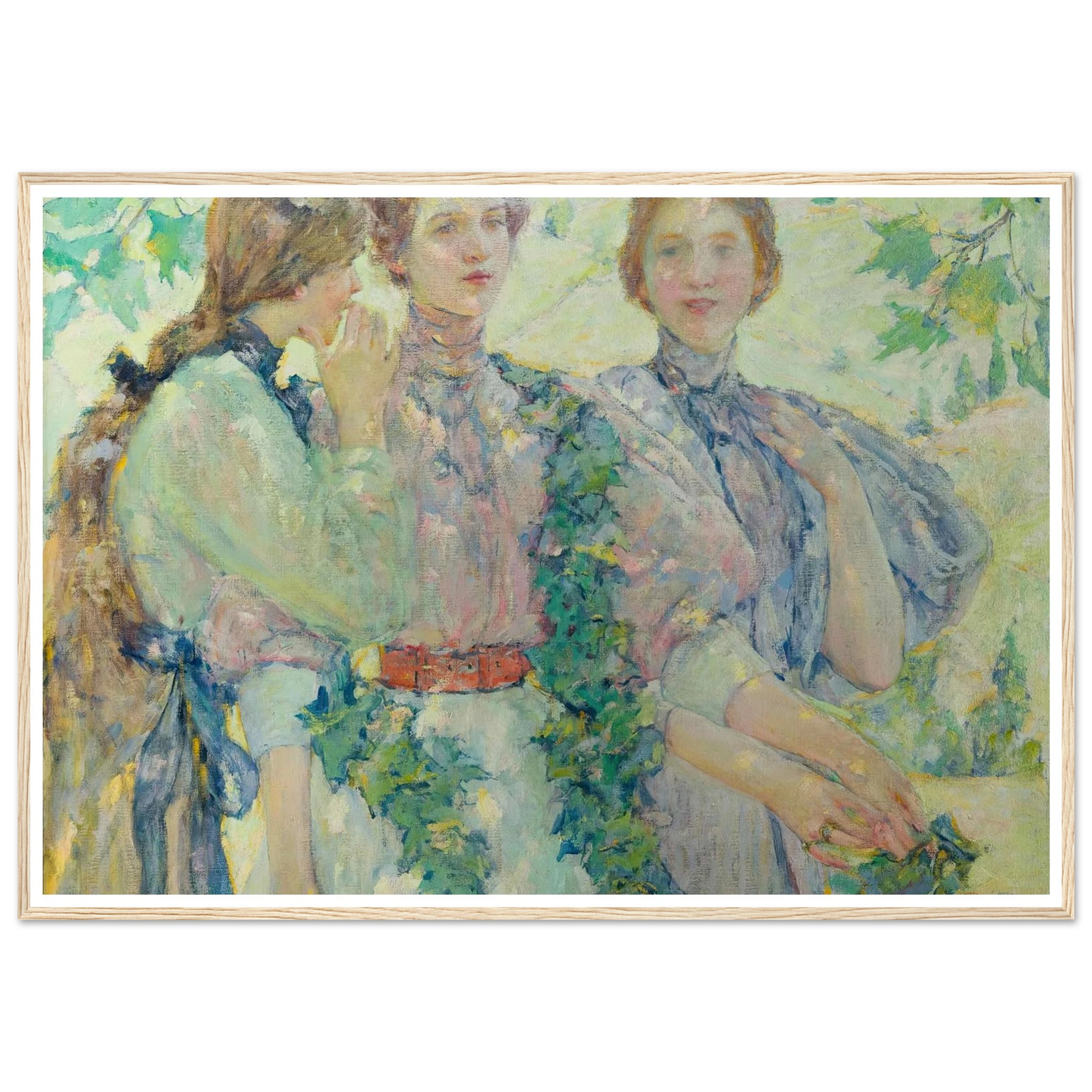 The Trio (1898) Art Print | Robert Reid - Framed Poster - 30x40 cm / 12x16″ - Black frame