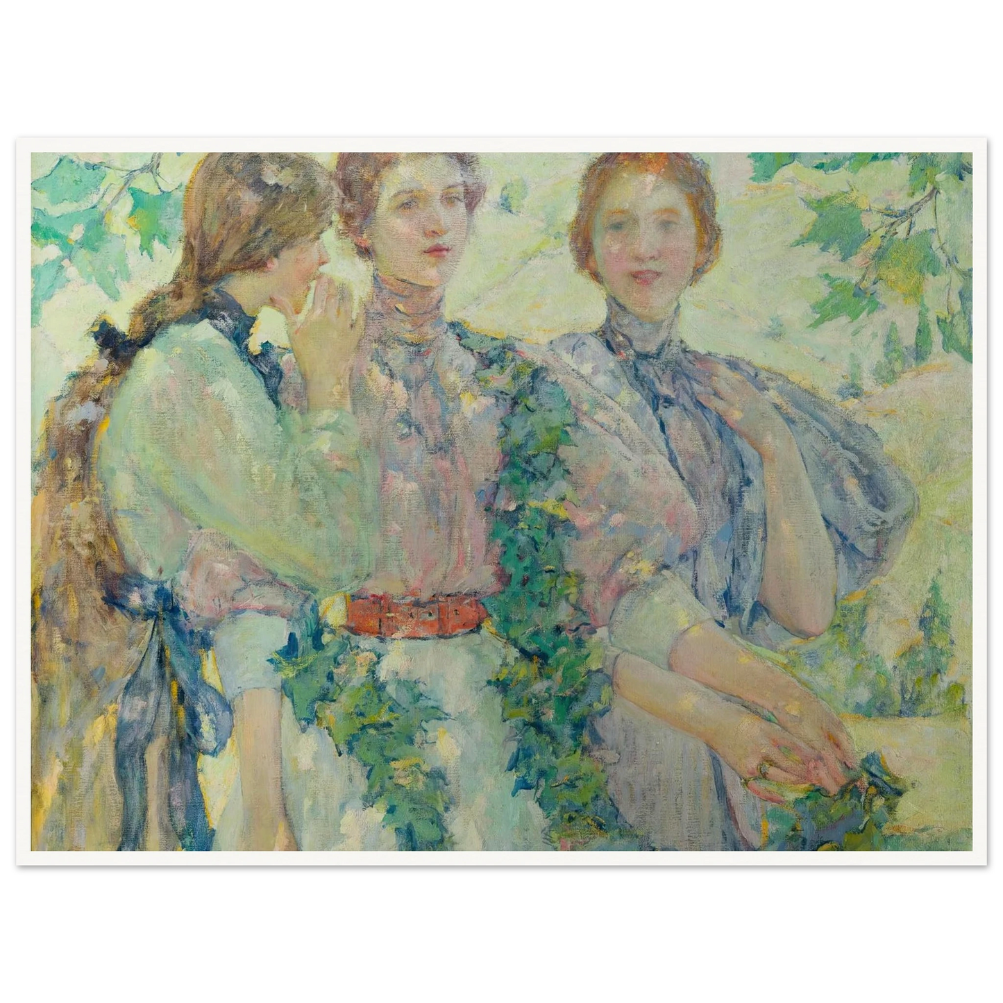 The Trio (1898) Art Print | Robert Reid - Framed Poster - 30x40 cm / 12x16″ - Black frame