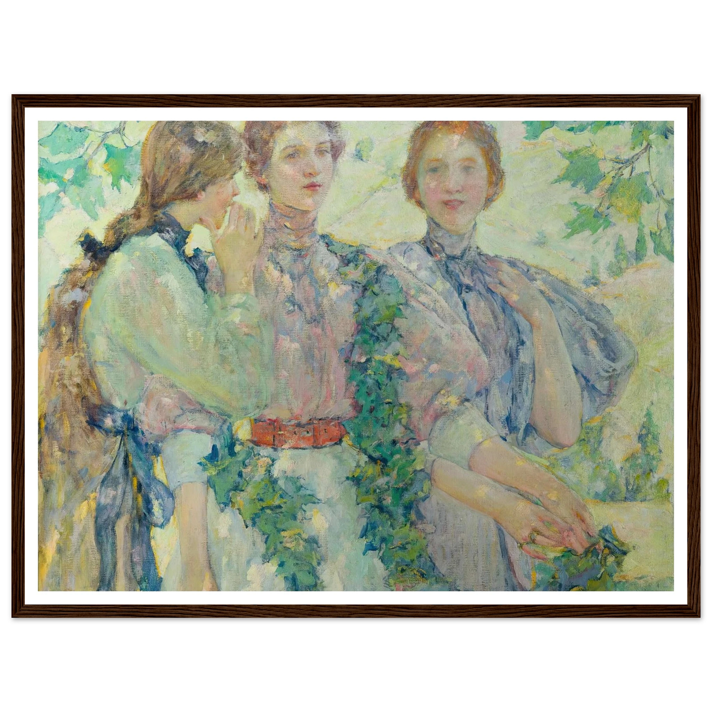 The Trio (1898) Art Print | Robert Reid - Framed Poster - 30x40 cm / 12x16″ - Black frame