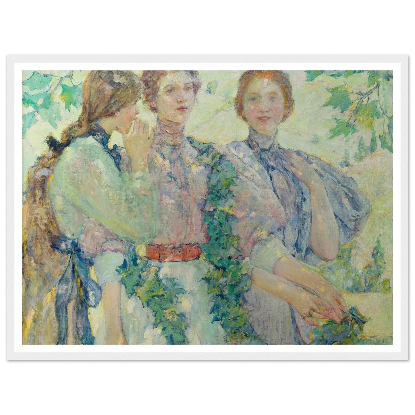 The Trio (1898) Art Print | Robert Reid - Framed Poster - 30x40 cm / 12x16″ - Black frame