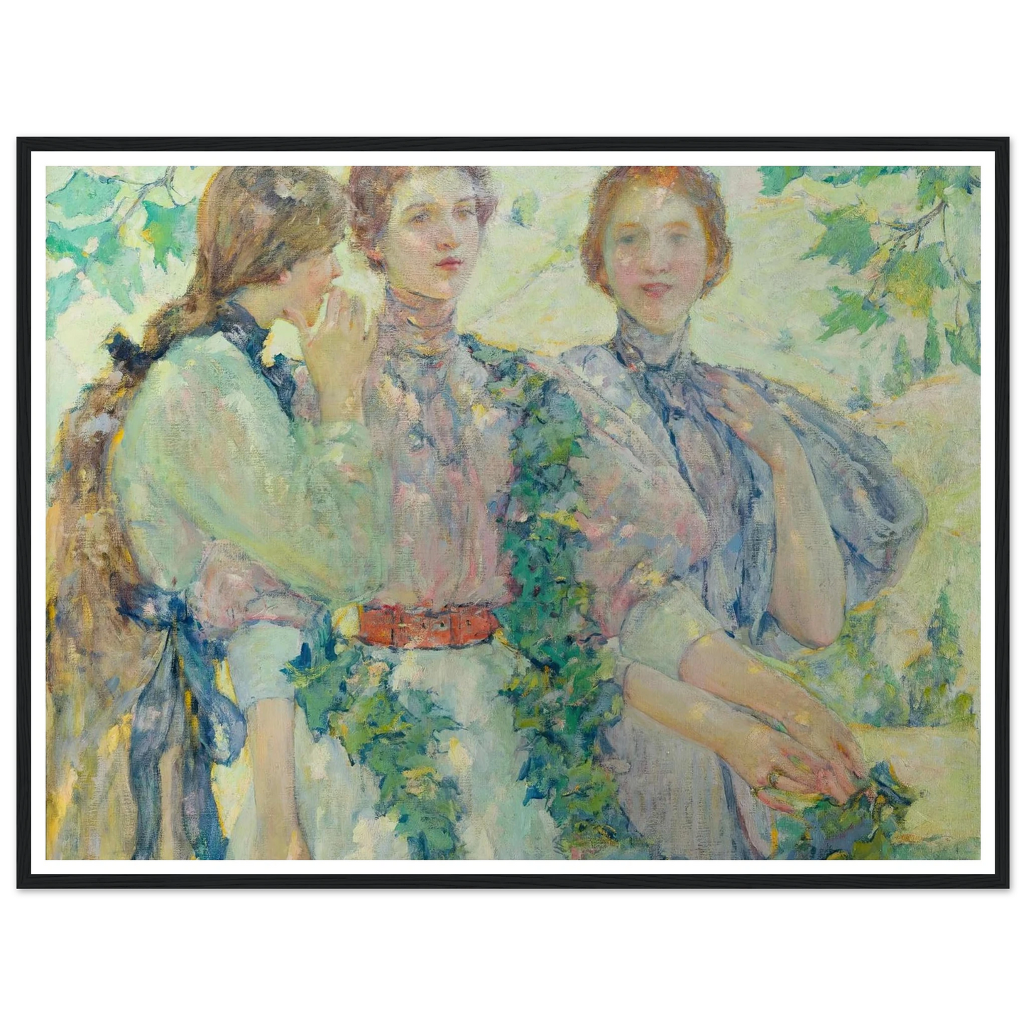 The Trio (1898) Art Print | Robert Reid - Framed Poster - 30x40 cm / 12x16″ - Black frame