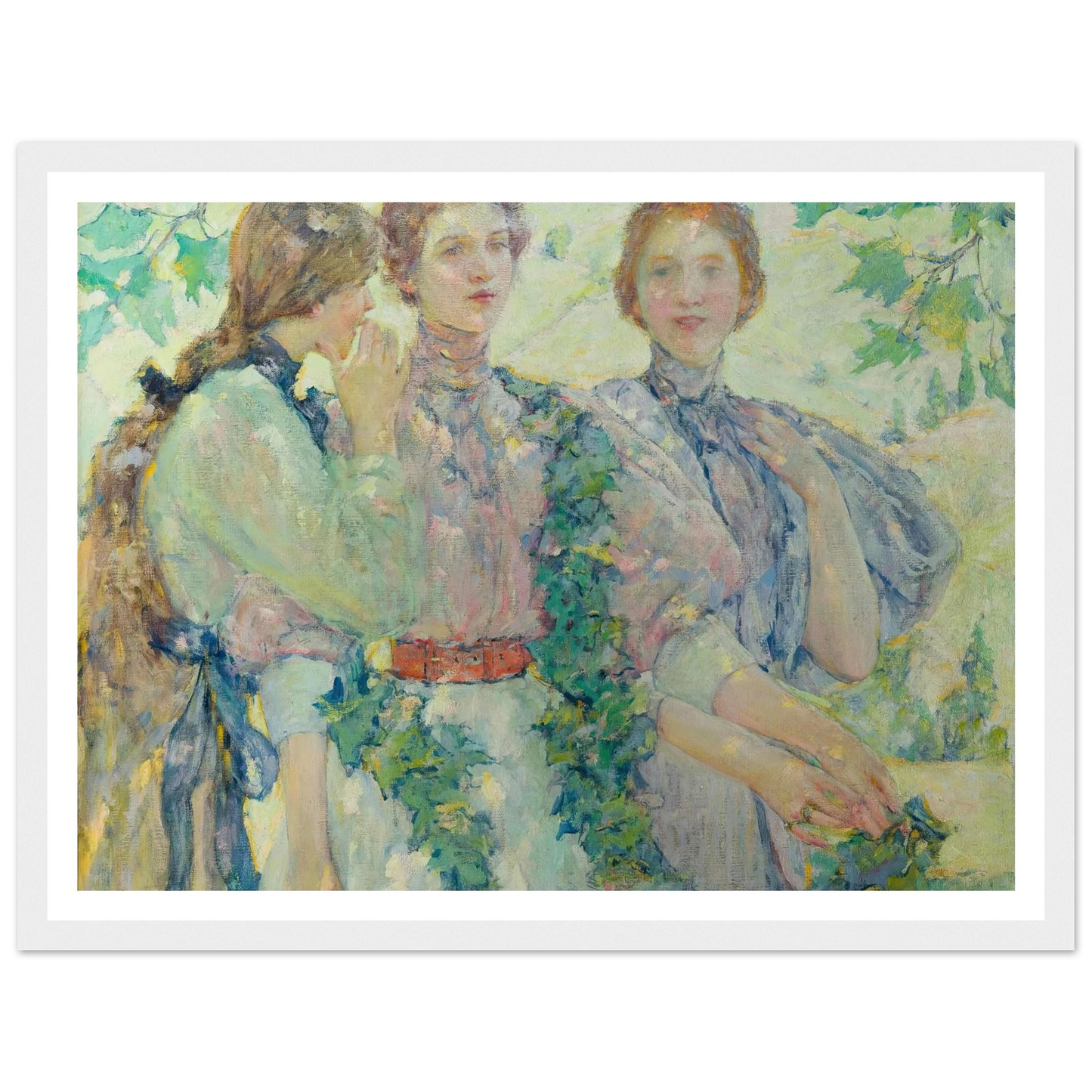 The Trio (1898) Art Print | Robert Reid - Framed Poster - 30x40 cm / 12x16″ - Black frame