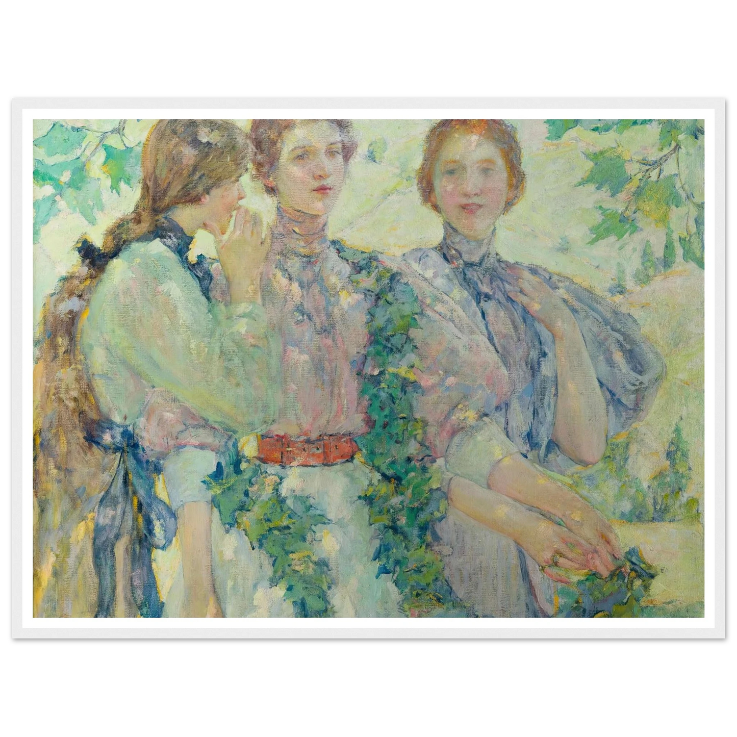 The Trio (1898) Art Print | Robert Reid - Framed Poster - 30x40 cm / 12x16″ - Black frame