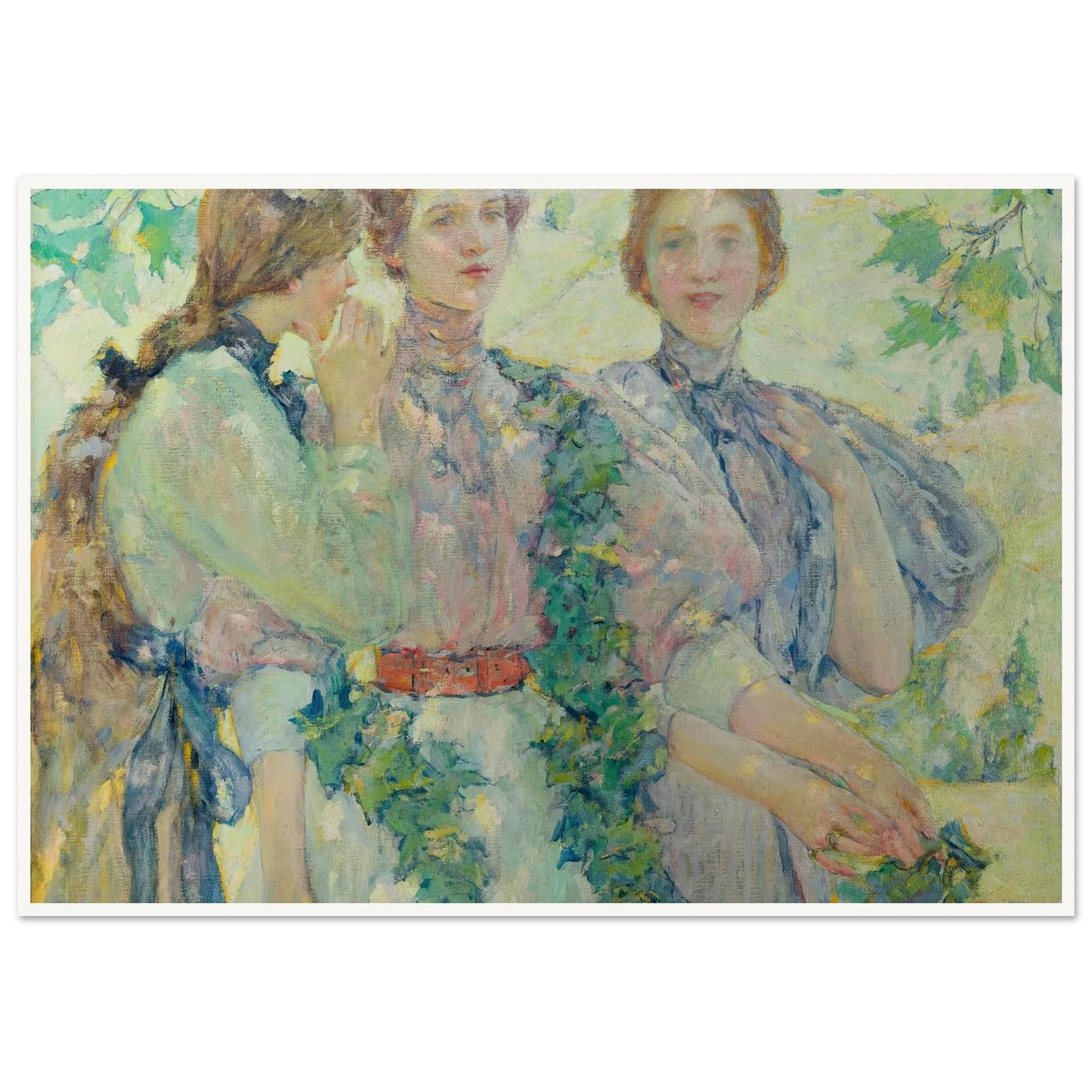 The Trio (1898) Art Print | Robert Reid - Framed Poster - 30x40 cm / 12x16″ - Black frame