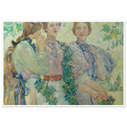 The Trio (1898) Art Print | Robert Reid - Framed Poster - 30x40 cm / 12x16″ - Black frame