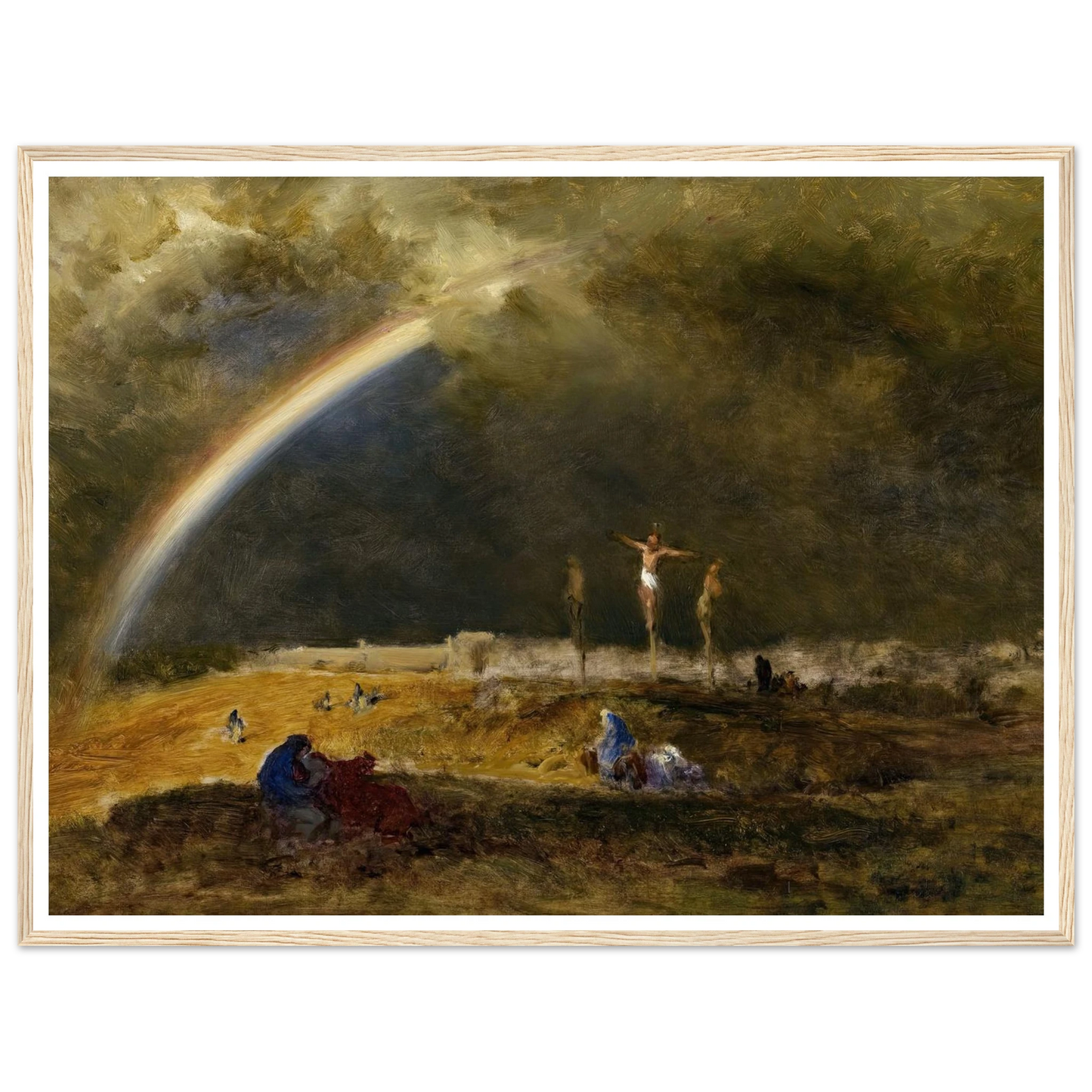 The Triumph at Calvary (c. 1874) Art Print | George Inness - Framed Poster - 30x40 cm / 12x16″ - Black frame