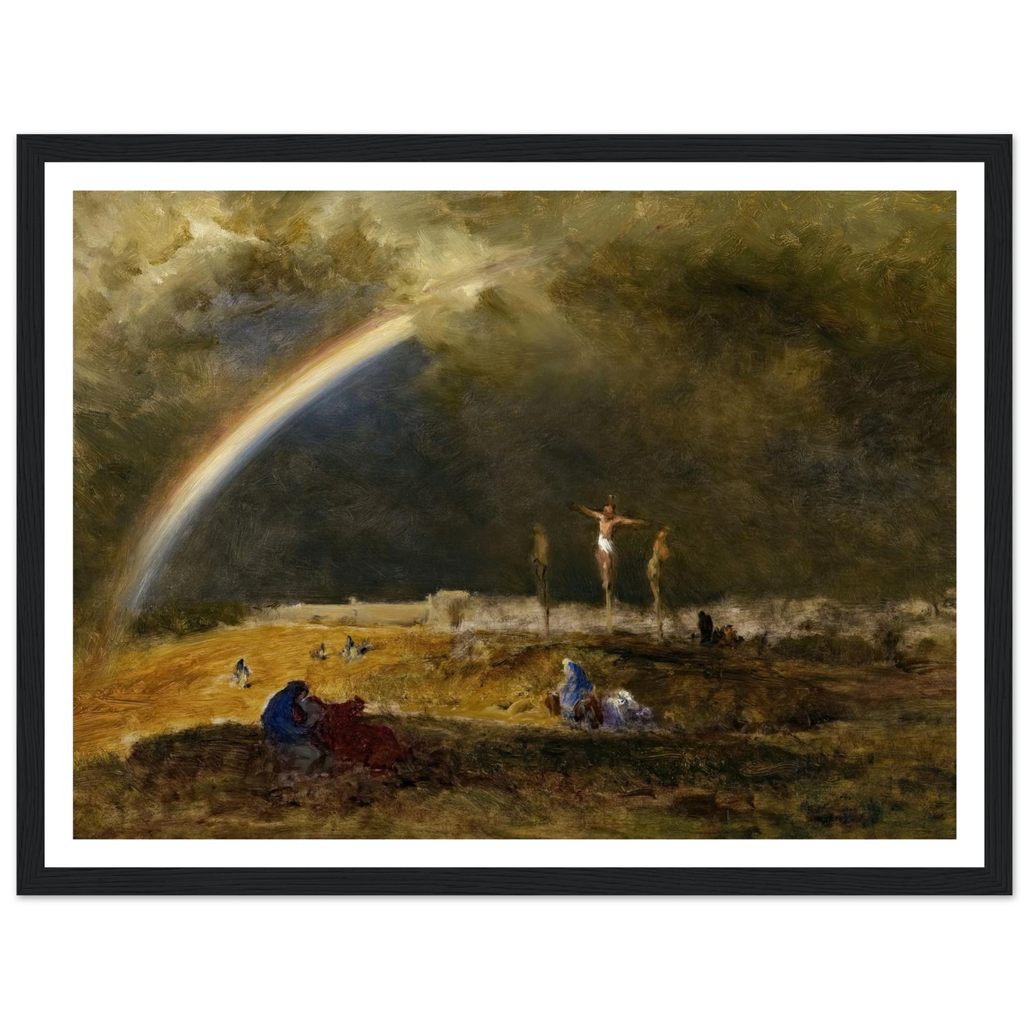 The Triumph at Calvary (c. 1874) Art Print | George Inness - Framed Poster - 30x40 cm / 12x16″ - Black frame