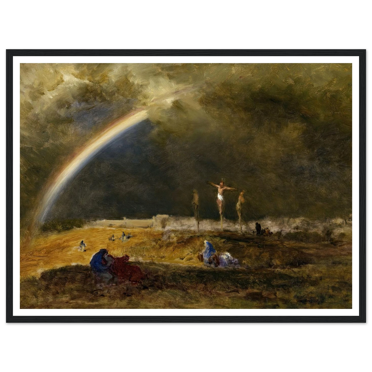 The Triumph at Calvary (c. 1874) Art Print | George Inness - Framed Poster - 30x40 cm / 12x16″ - Black frame