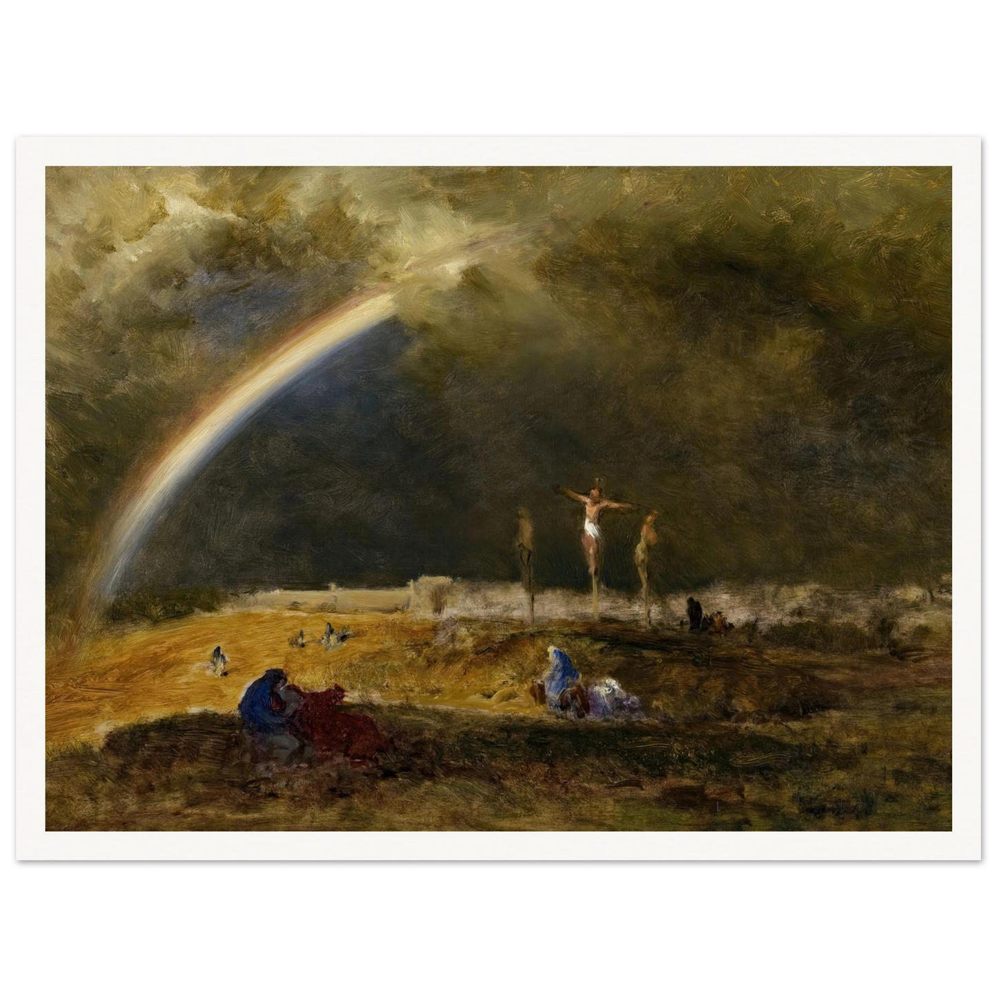 The Triumph at Calvary (c. 1874) Art Print | George Inness - Framed Poster - 30x40 cm / 12x16″ - Black frame