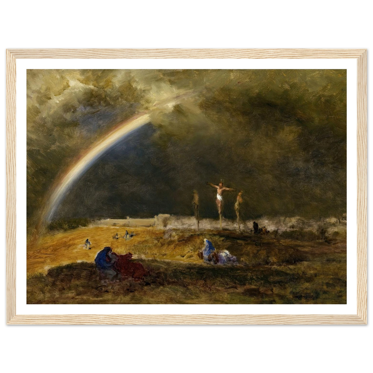 The Triumph at Calvary (c. 1874) Art Print | George Inness - Framed Poster - 30x40 cm / 12x16″ - Black frame